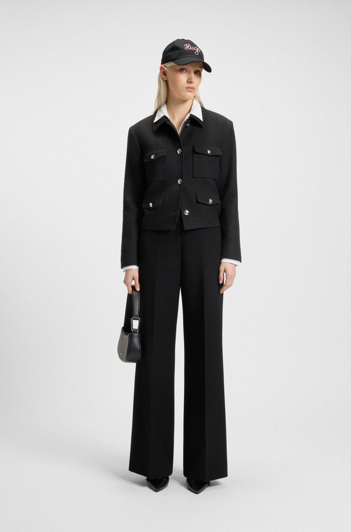 HUGO - Regular-fit blazer in soft bouclé - Patterned Product Image