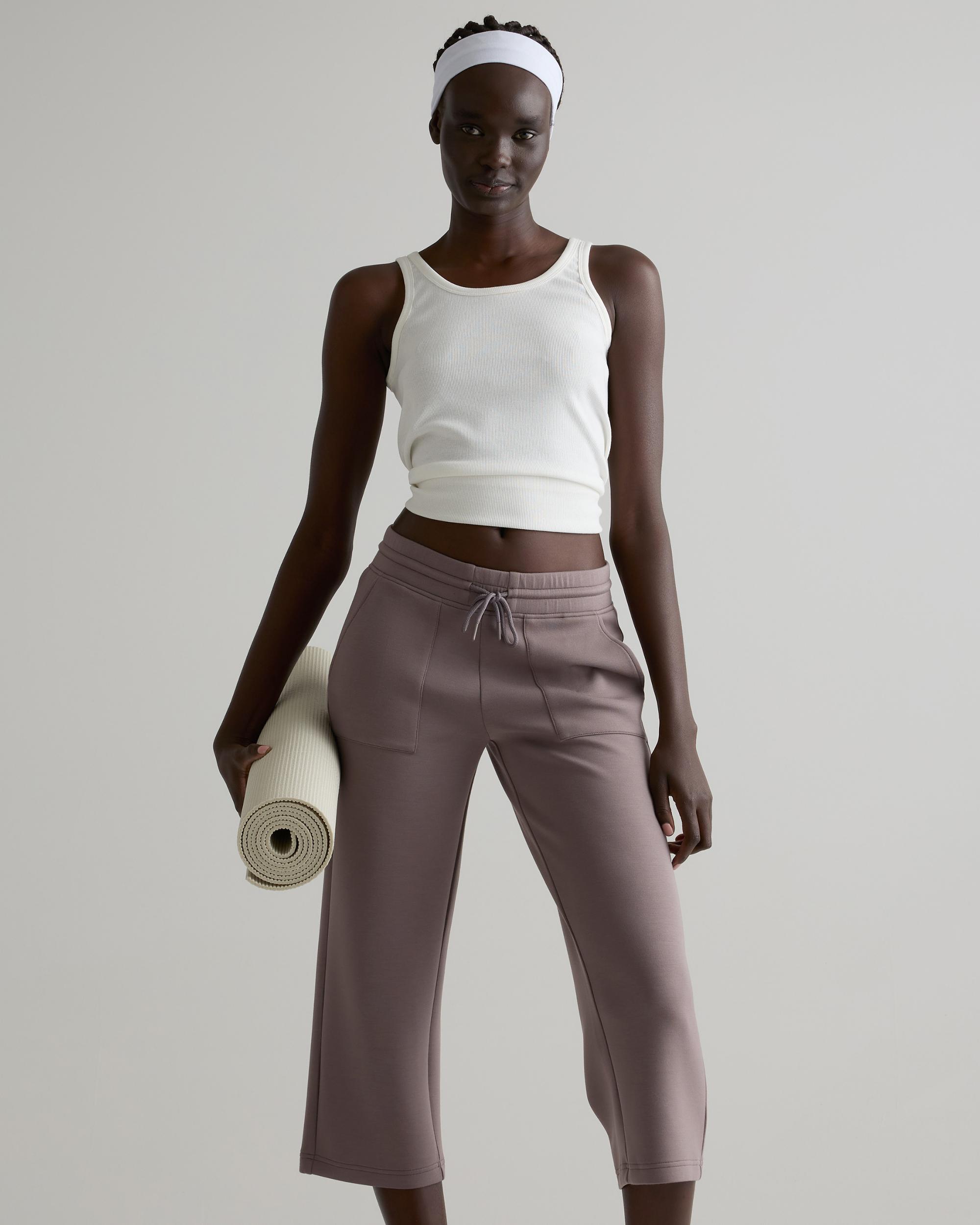 Quince | Women's CloudComfort High-Rise Cropped Sweatpant Size XS, Tencel Product Image