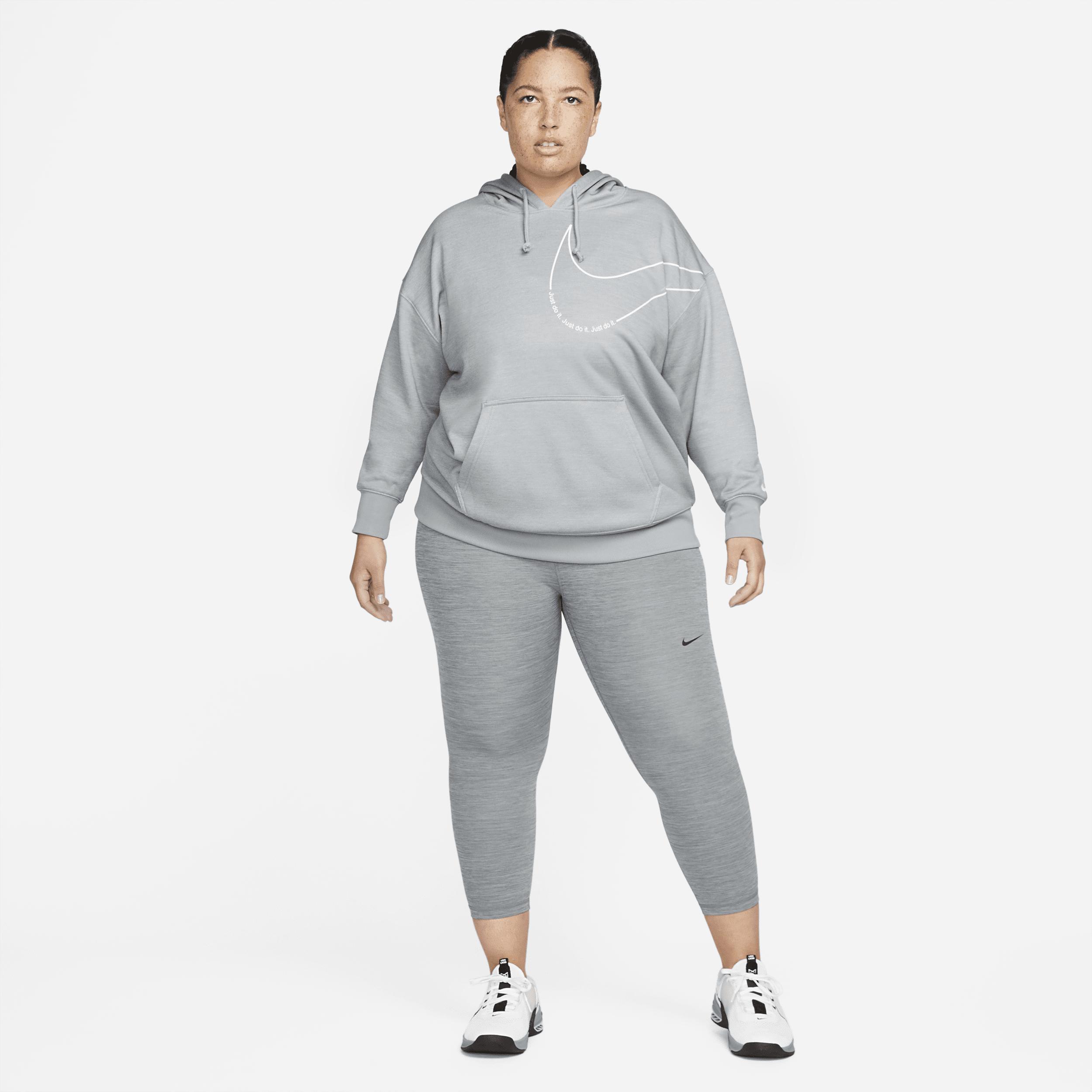 Womens Nike Pro Mid-Rise Crop Mesh-Panel Leggings (Plus Size) | DC5393-084 Product Image