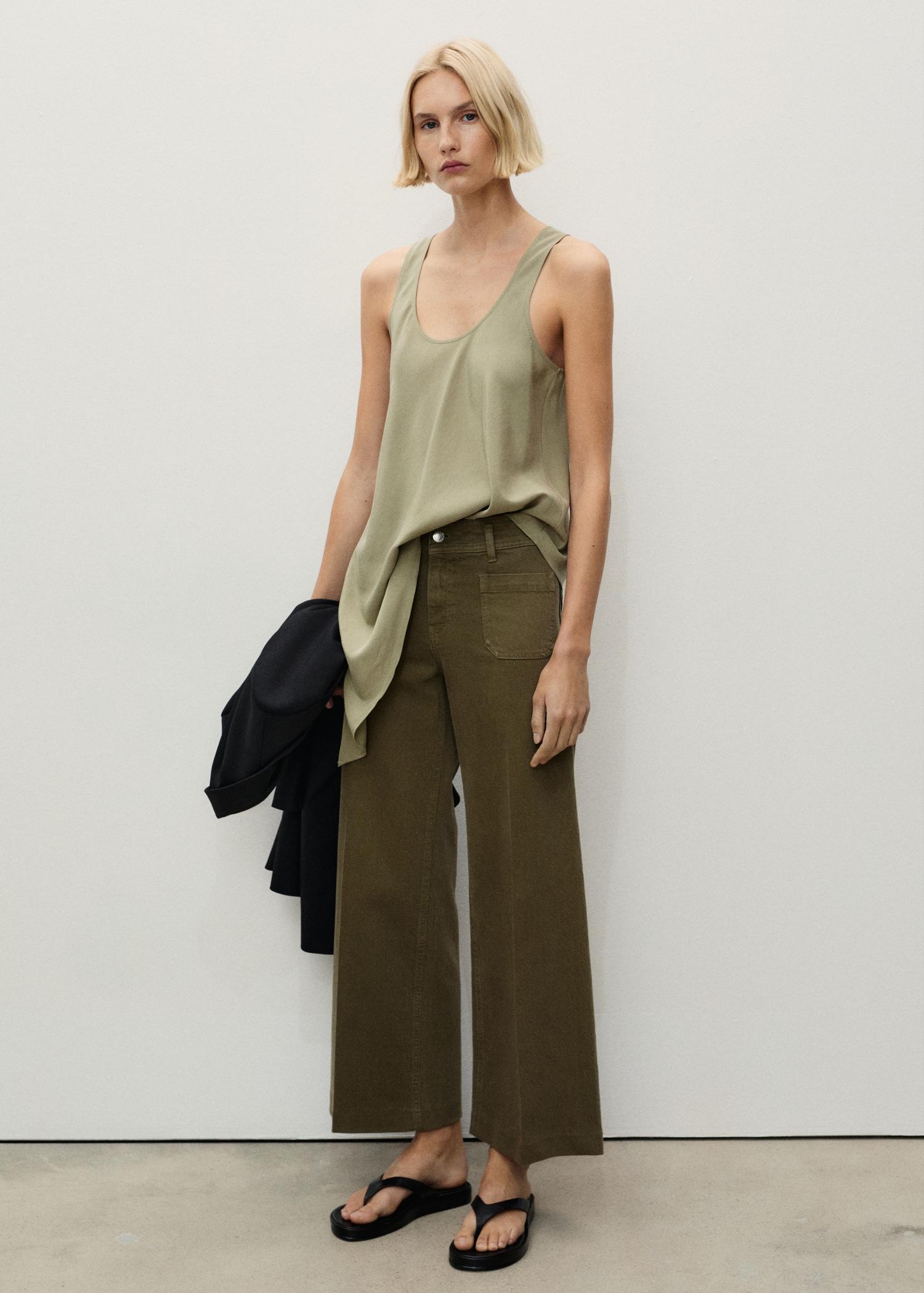 Wide-leg jeans with pockets - Women | MANGO USA Product Image