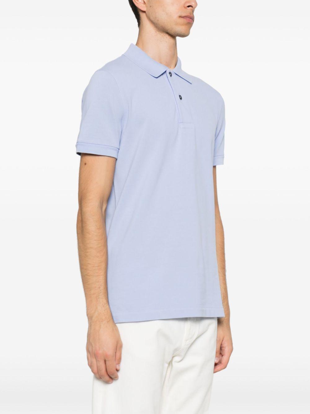 TOM FORD Light Blue Tennis Polo Shirt With Short Sleeves In Cotton Man Product Image