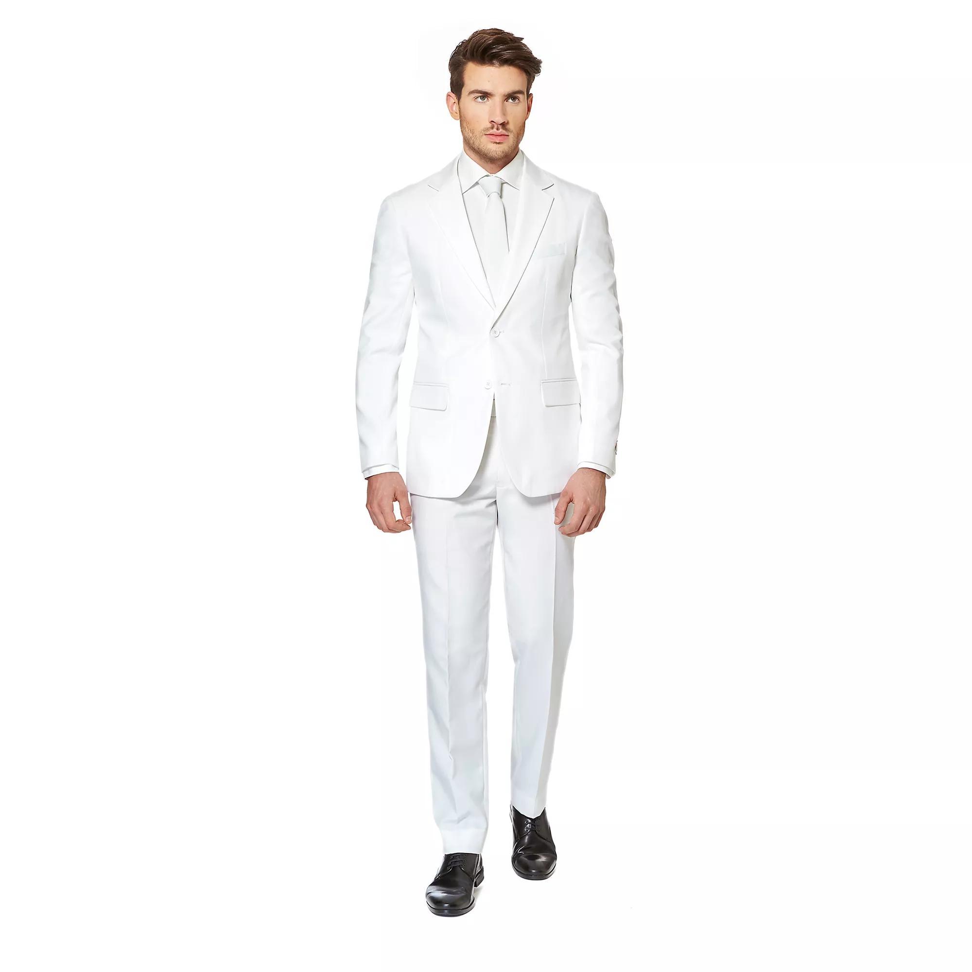 Men's OppoSuits Slim-Fit Solid Suit & Tie Set, Size: 36 - Regular, White Product Image