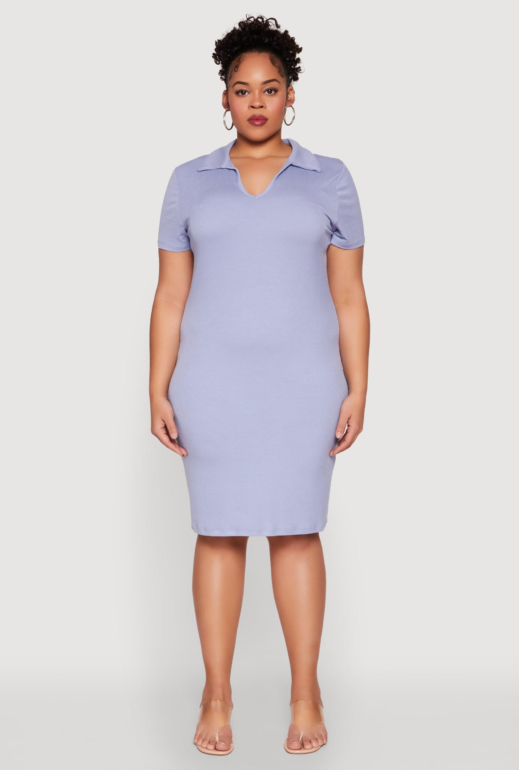 Womens Plus Size Johnny Collar Polo Dress Product Image