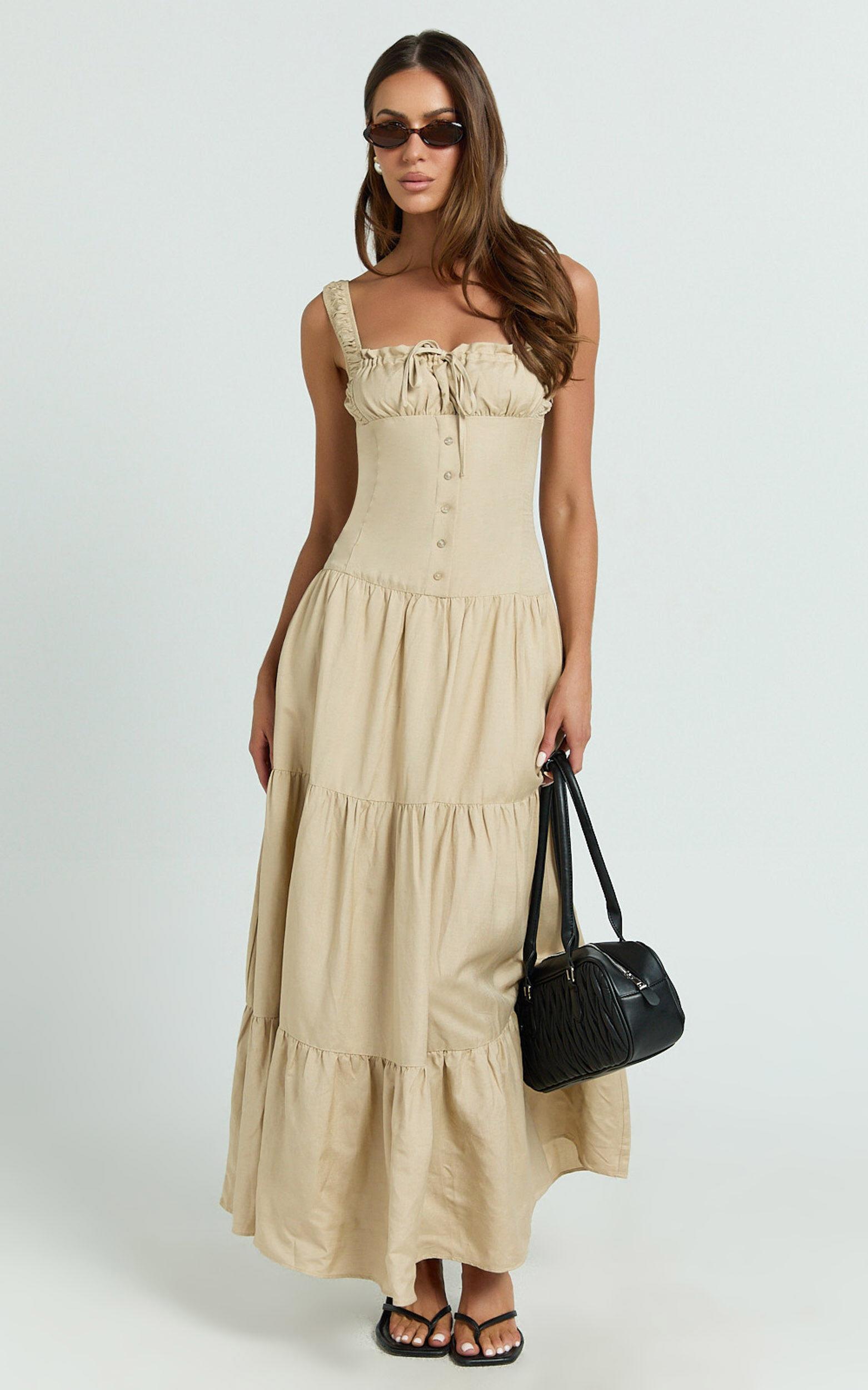 Lioness - Heart Shaped Maxi Dress in Deep Wheat Product Image