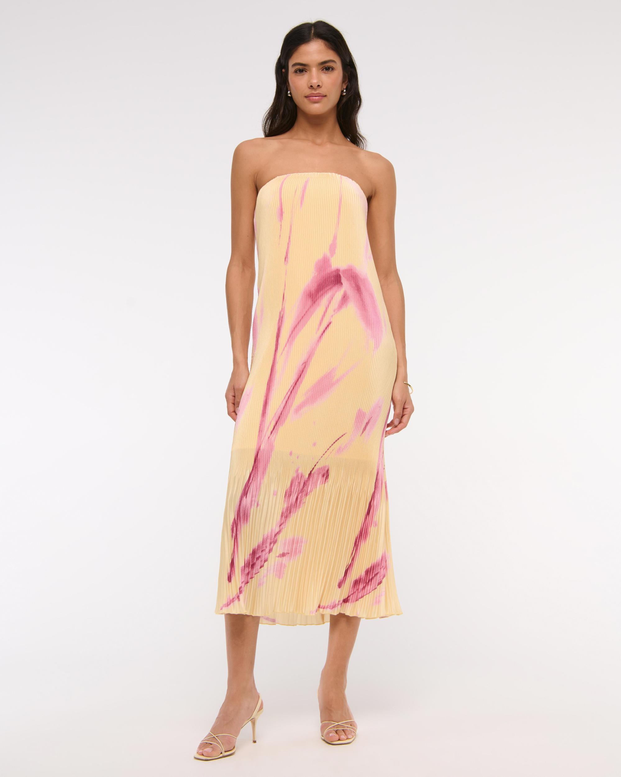 The A&F Giselle Pleat Release Midi Dress Product Image