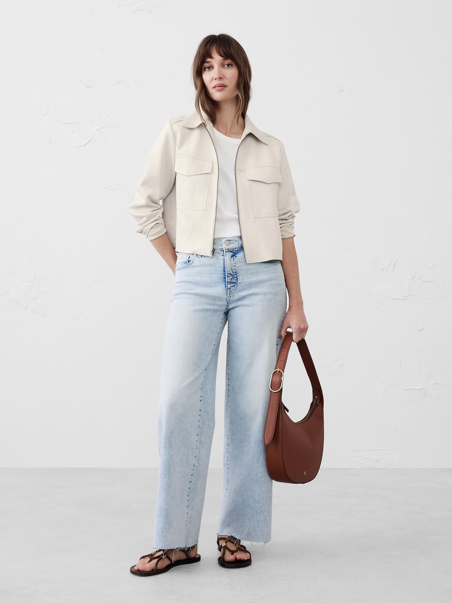 Vegan Suede Cropped Jacket Product Image