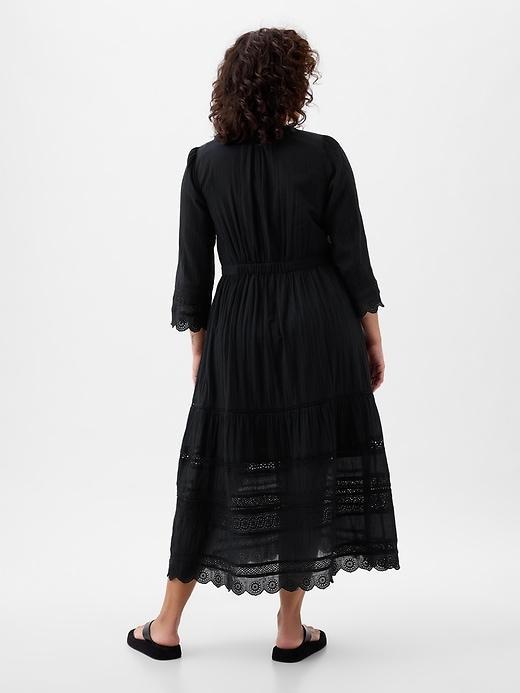 Textured Crinkle Lace Midi Dress Product Image