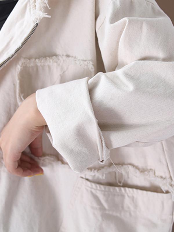 Original Solid Hooded Denim Outwear Product Image