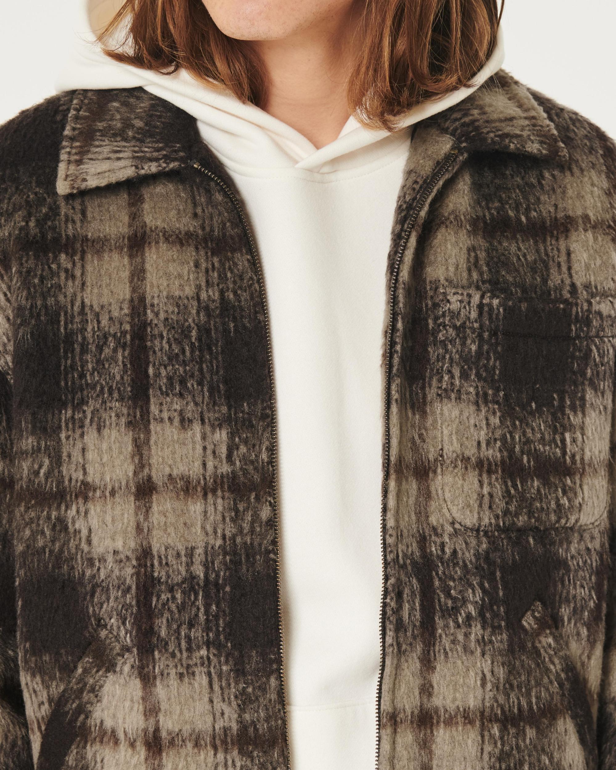 Fuzzy Plaid Shacket Product Image