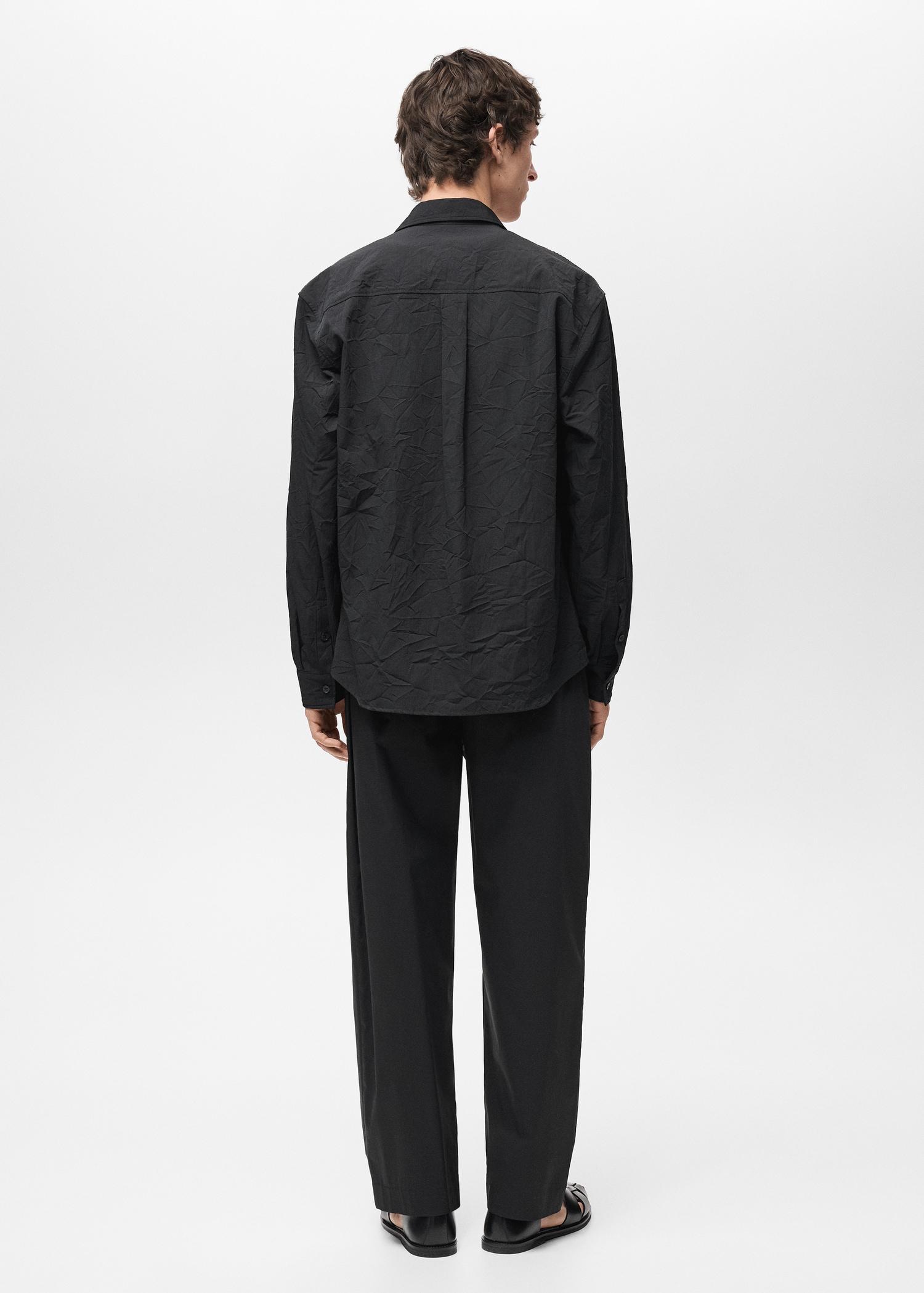 Creased-effect shirt - Men | MANGO USA Product Image