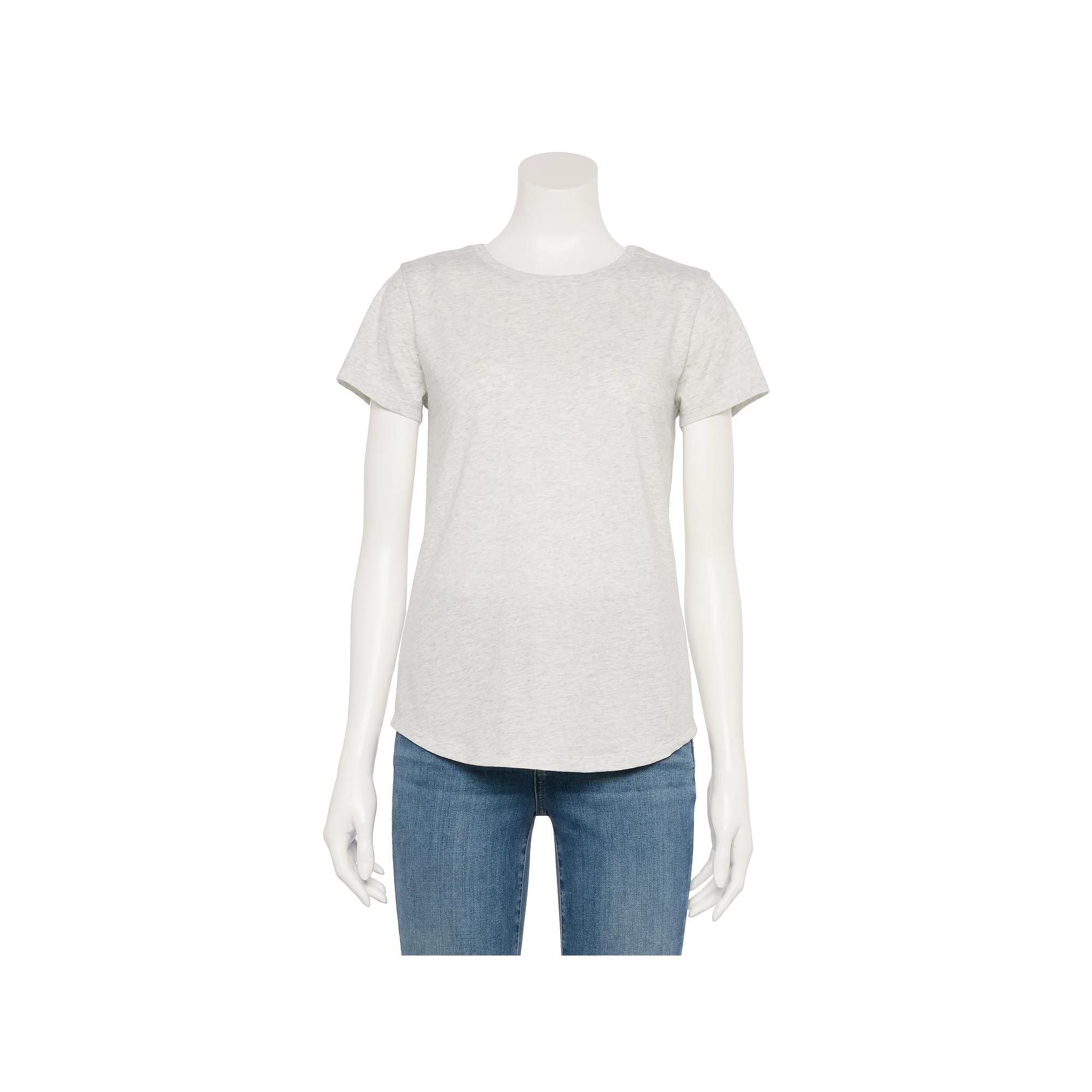 Women's Sonoma Goods For Life® Adaptive Everyday Short Sleeve Crewneck T-Shirt, Size: XS, Light Gray Grey Product Image