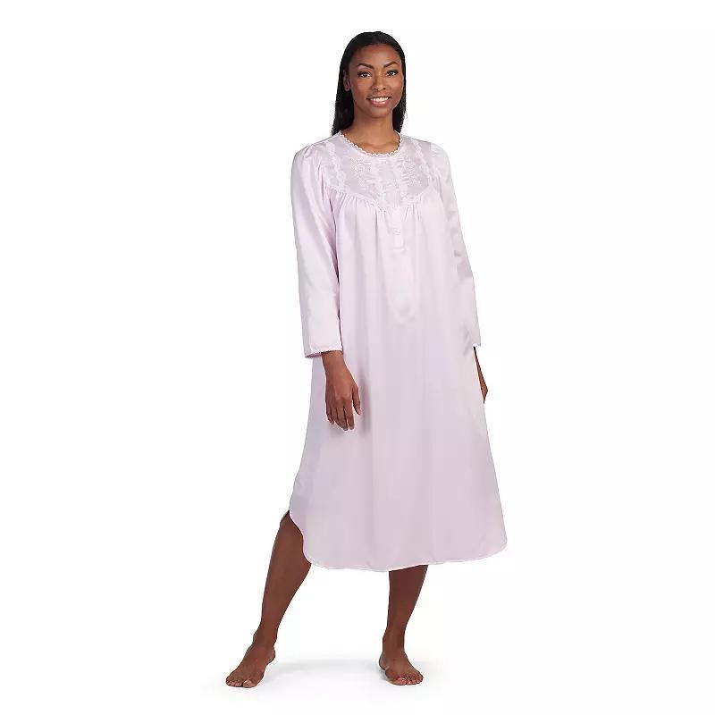 Women's Miss Elaine Essentials Brushed Back Satin Long Gown, Size: XL, Light Pink Product Image