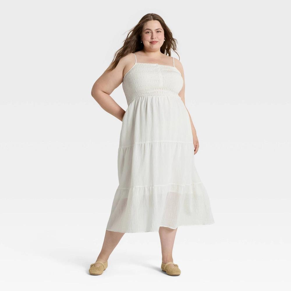 Women's Button-Front Smocked Maxi Sundress - Universal Thread™ Product Image