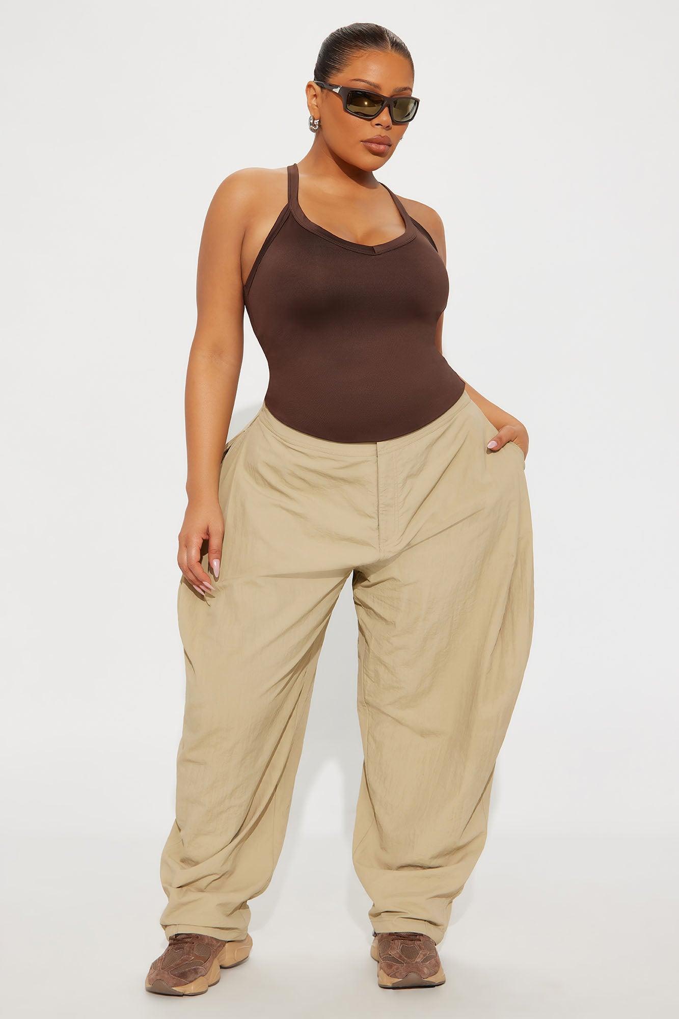 Contour Double Lined V-Neck Tank Top - Chocolate Product Image