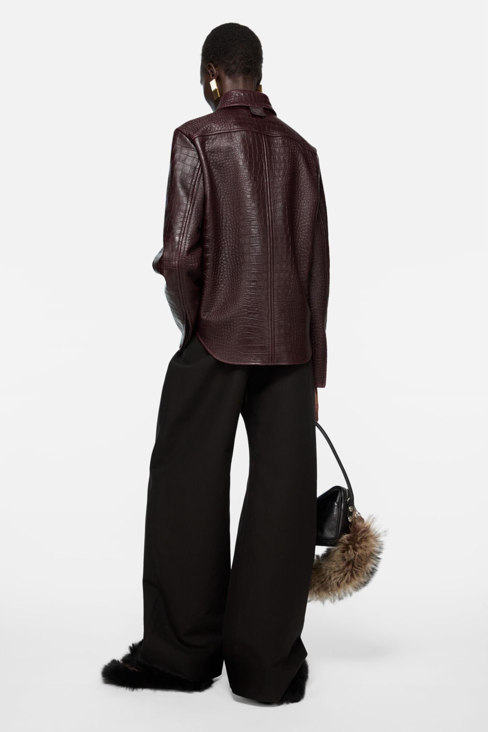 Leather shirt jacket Product Image