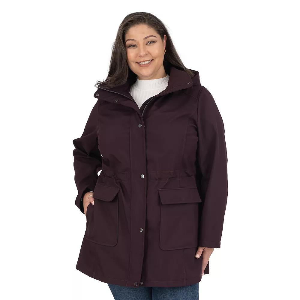 Plus Size Fleet Street Hooded Soft Shell Coat, Womens Purple Product Image