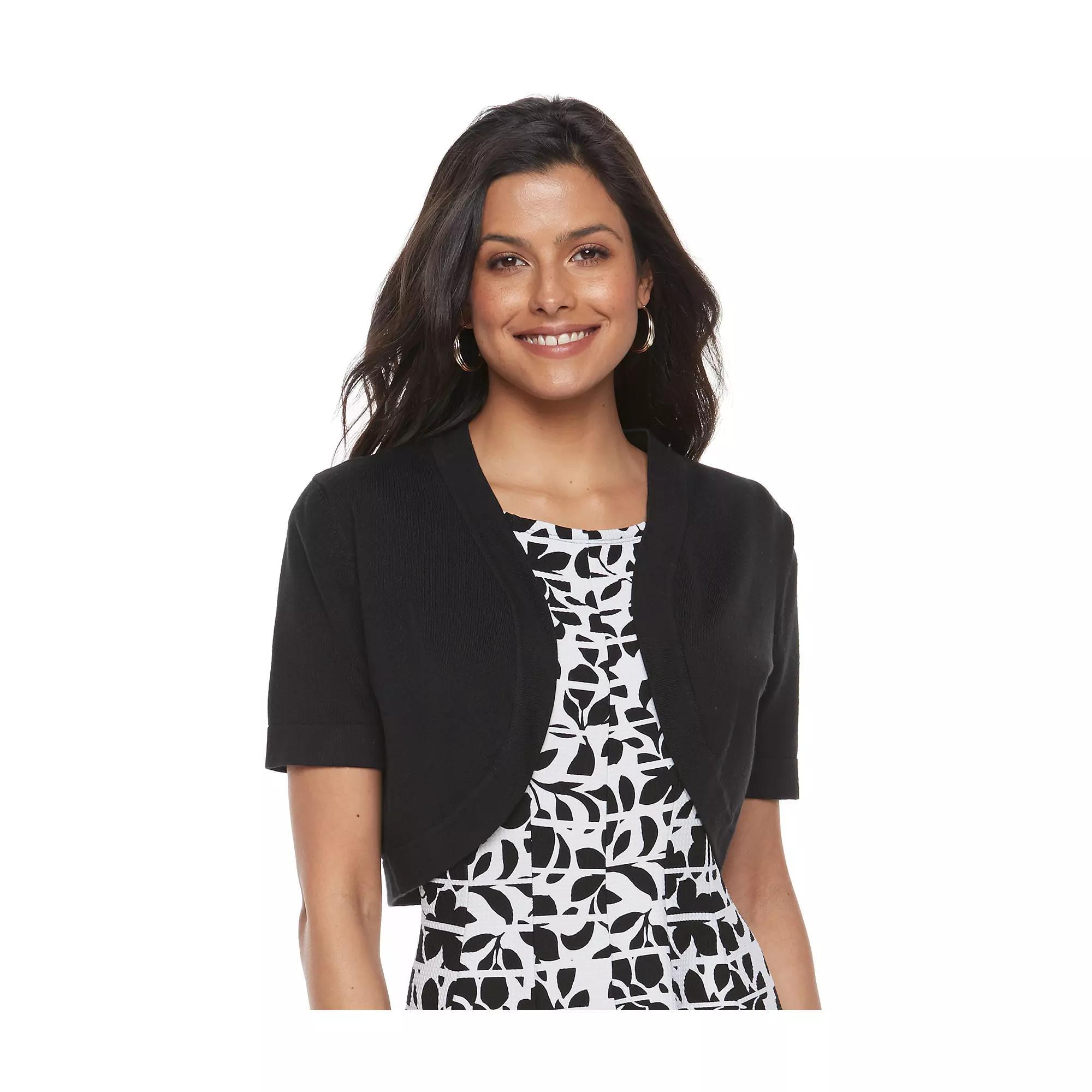 Womens Nina Leonard Open-Front Crop Bolero Product Image