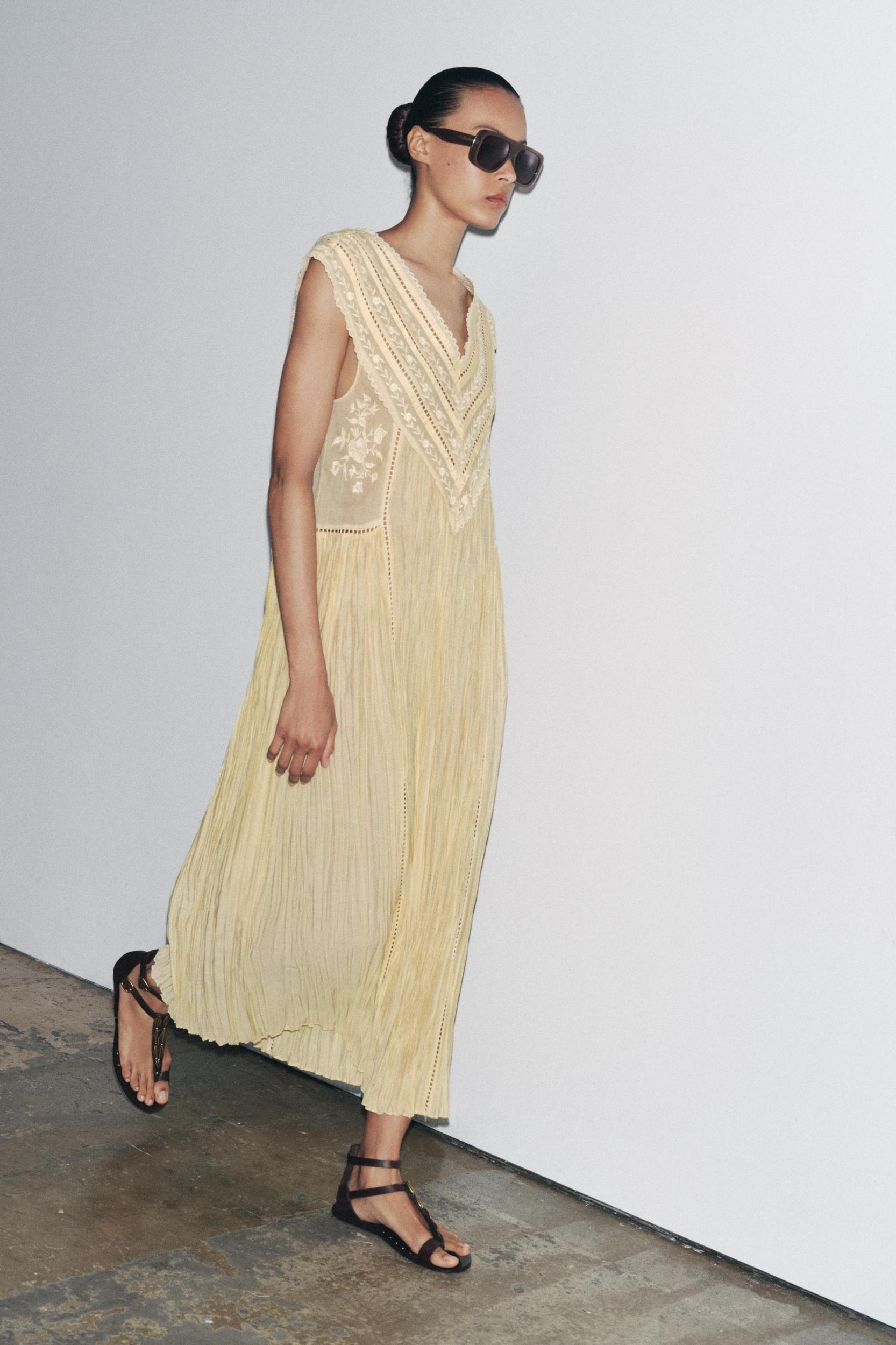 ZW COLLECTION EMBROIDERED PLEATED DRESS Product Image