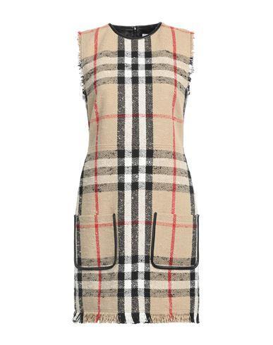 BURBERRY Woman Mini Dress Beige Size 6 Cotton, Virgin Wool, Polyamide Product Image