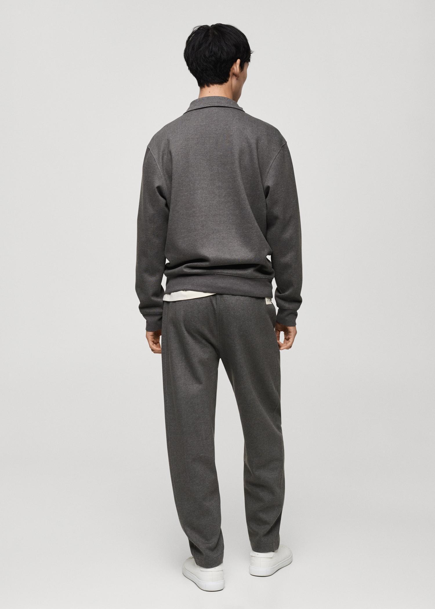 Polo sweatshirt with embroidery detail - Men | MANGO USA Product Image