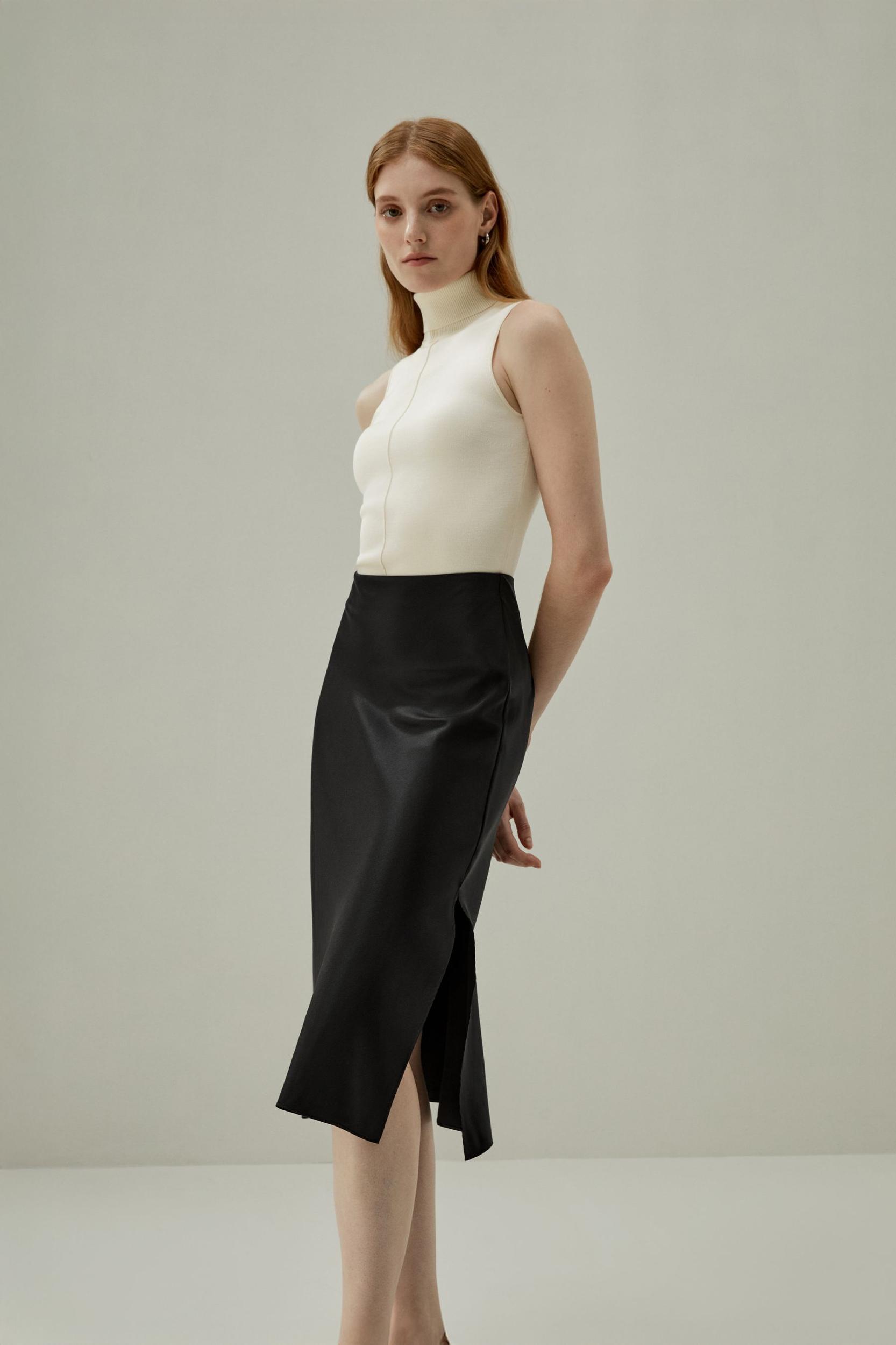 Minimalist Aesthetic Silk Poppy Skirt Product Image