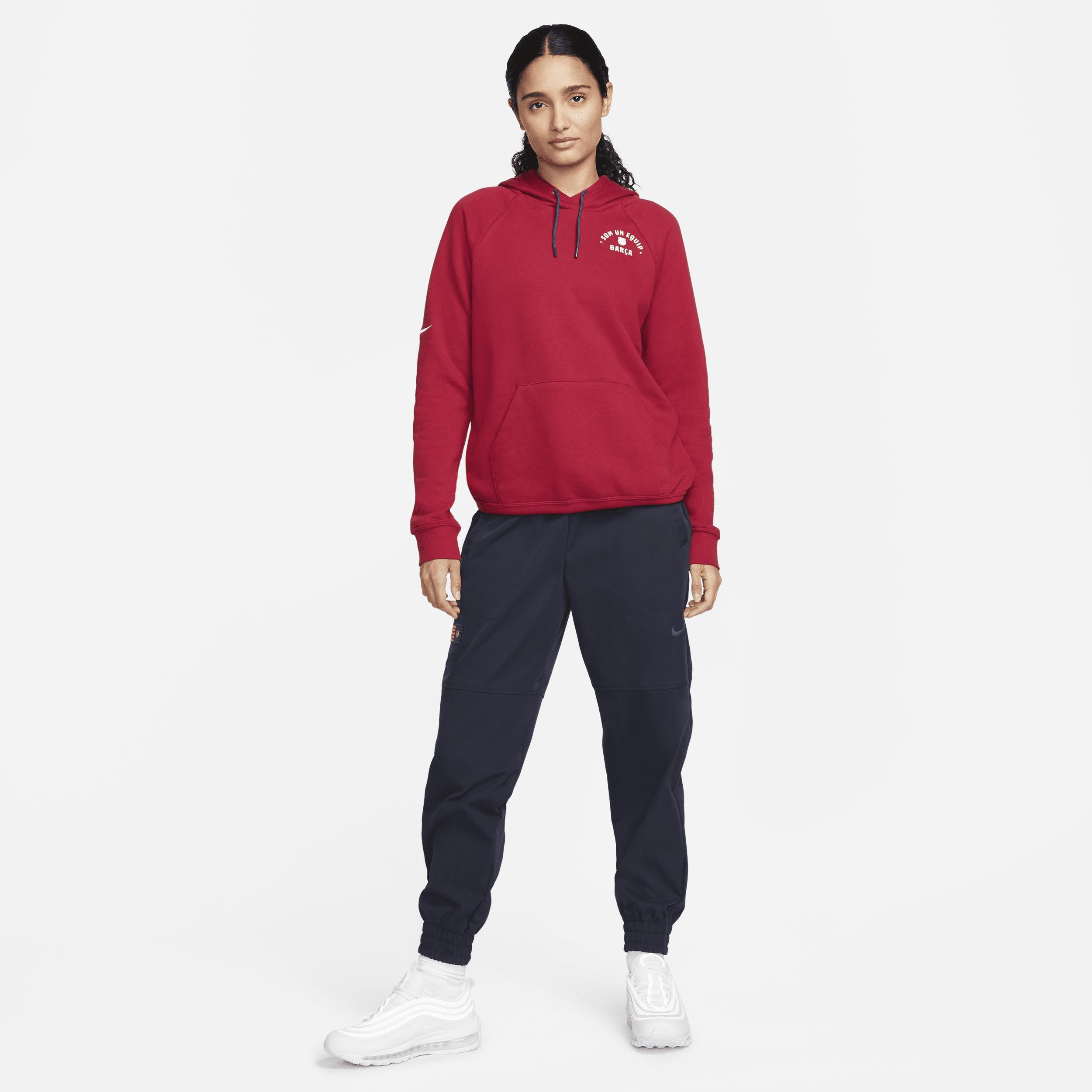 FC Barcelona Essential Nike Womens Fleece Pullover Hoodie | FD4146-620 Product Image