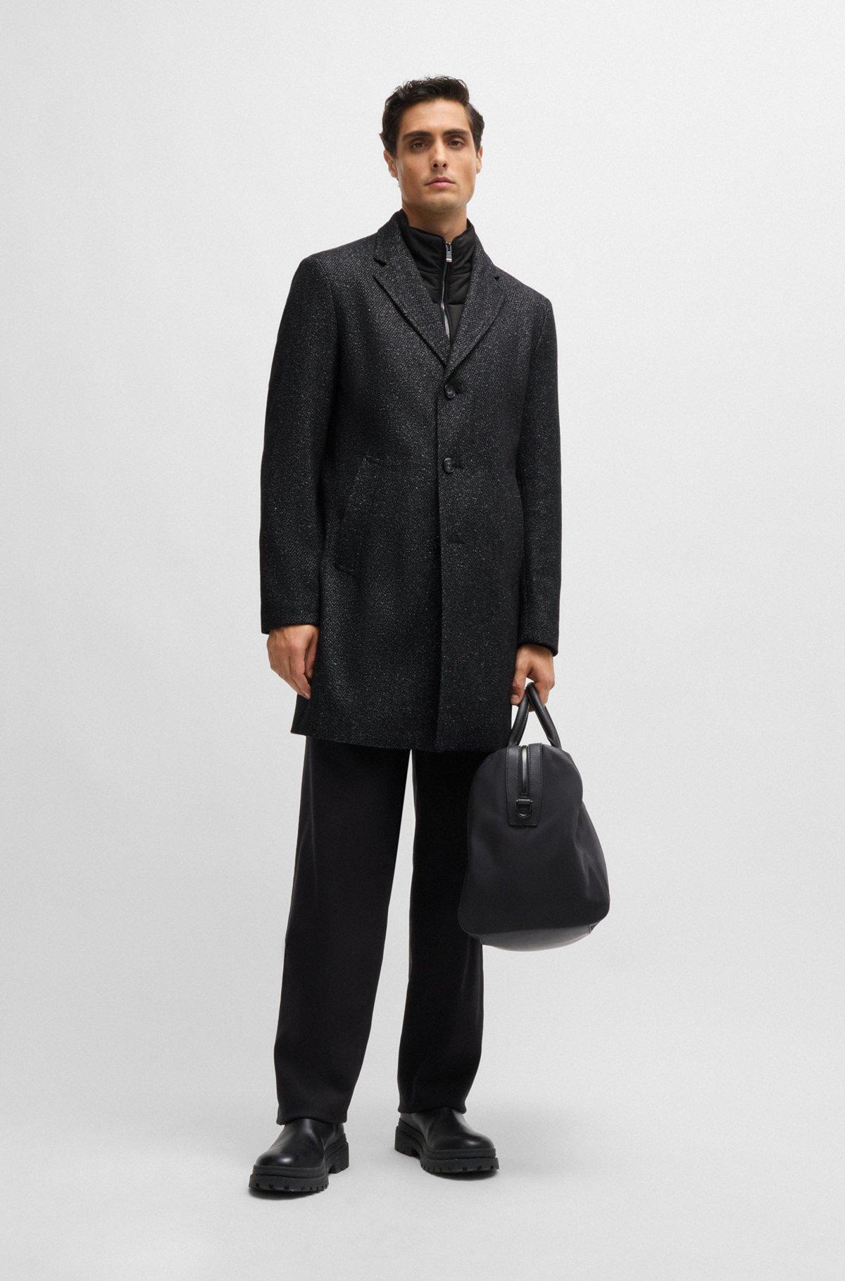 Slim-fit coat with detachable zip-up inner Product Image