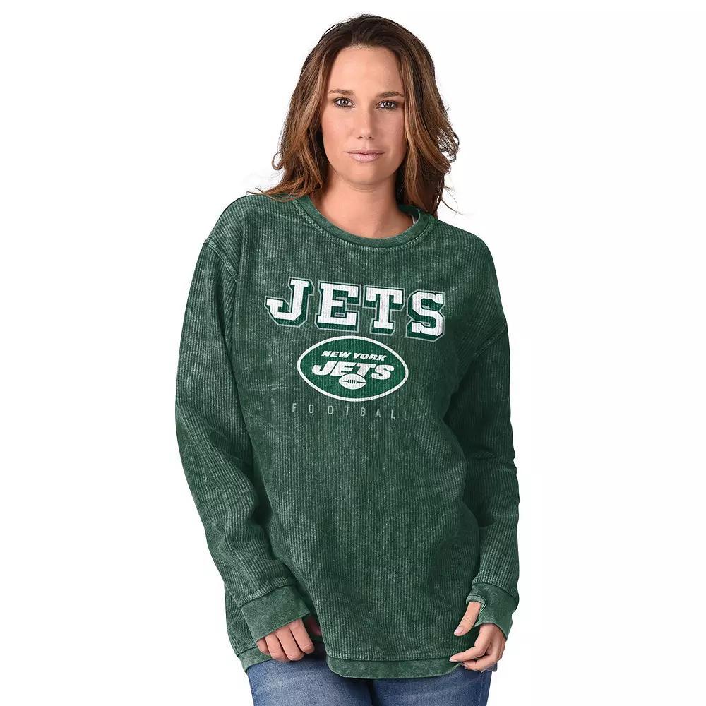 Women's G-III 4Her by Carl Banks Green New York Jets Comfy Cord Pullover Sweatshirt, Size: Medium Product Image