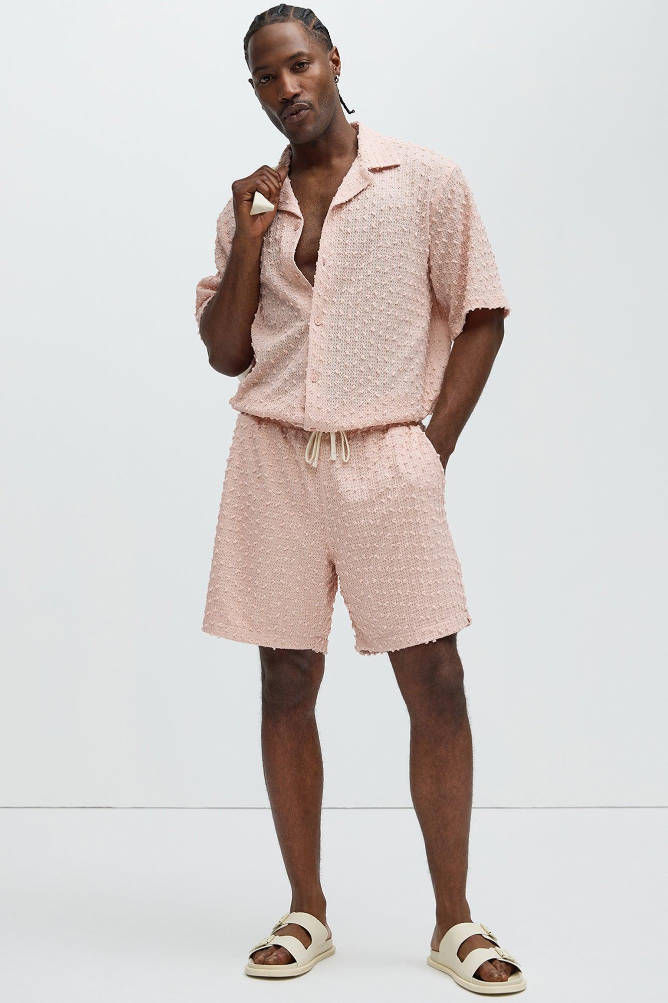 Pop Textured Shirt - Pink Product Image