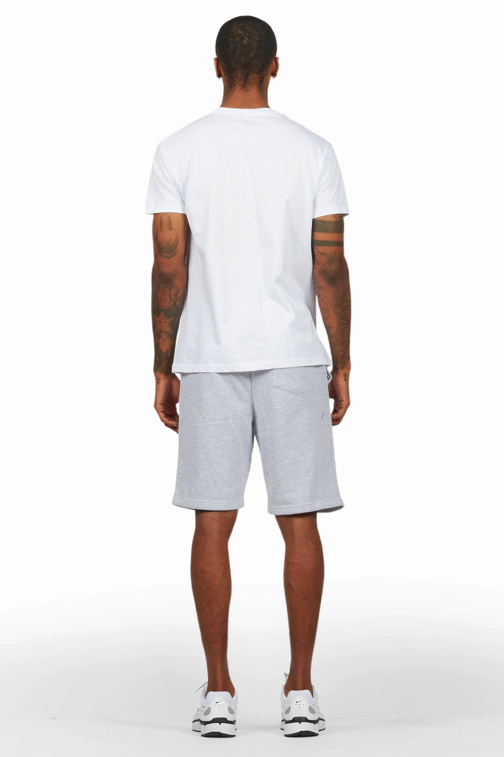 Theo White/Grey T-Shirt Short Set Male Product Image