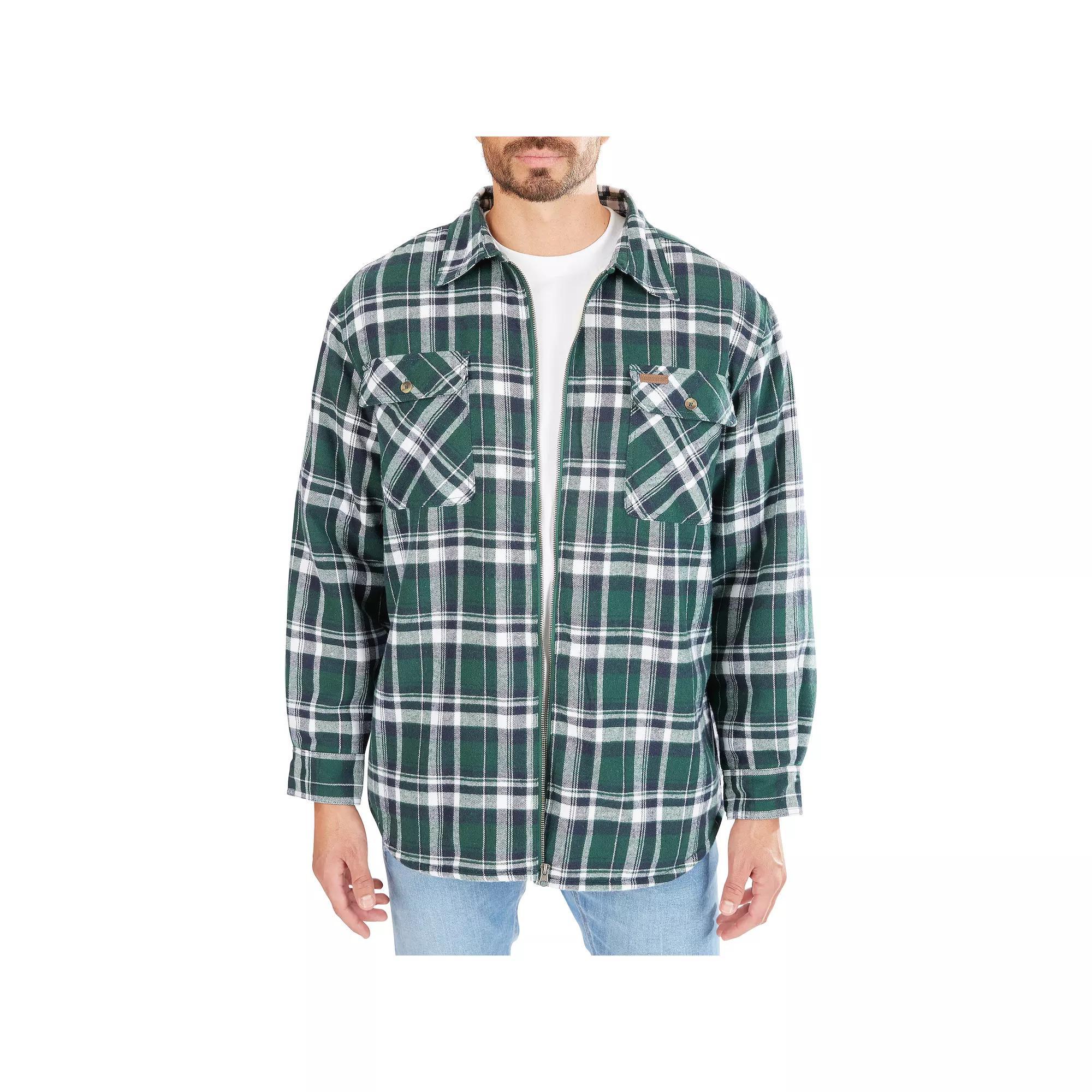 Mens Smiths Workwear Plaid Sherpa-Lined Cotton Flannel Shirt Jacket Red Product Image