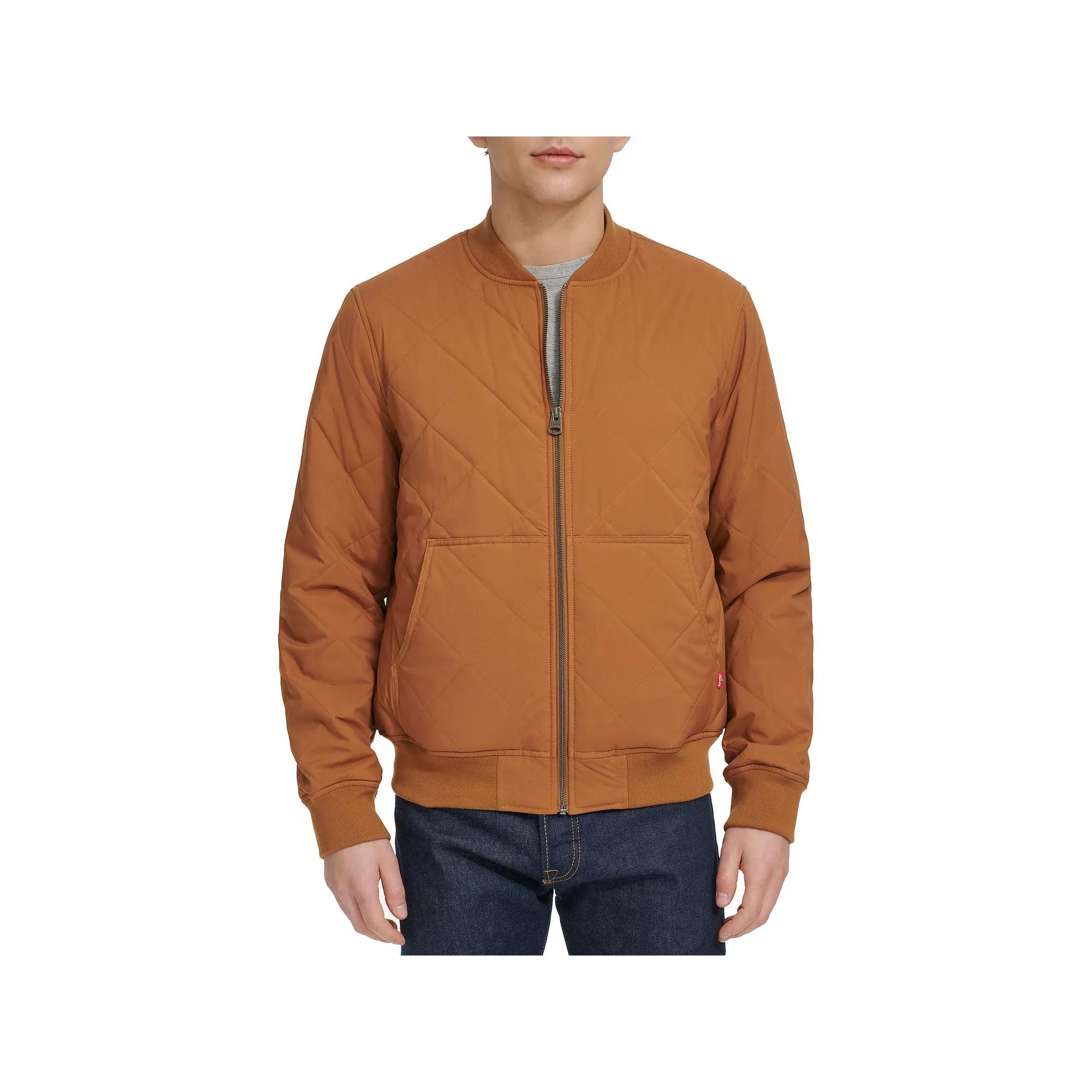 Men's Levi's® Stretch Quilted Bomber Jacket, Size: XXL, Brown Product Image