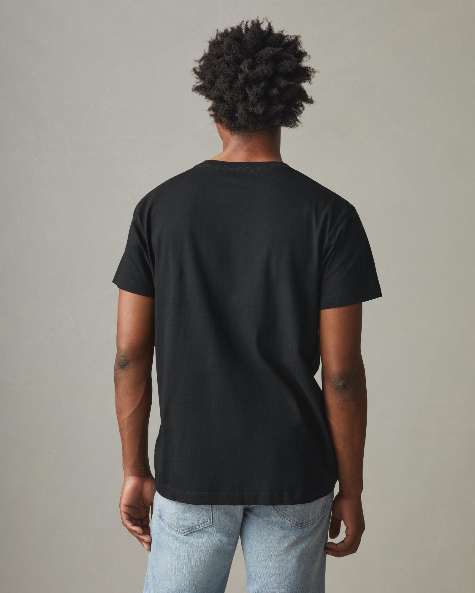 Men's Classic Cotton V-Neck Tee - Black Male Product Image