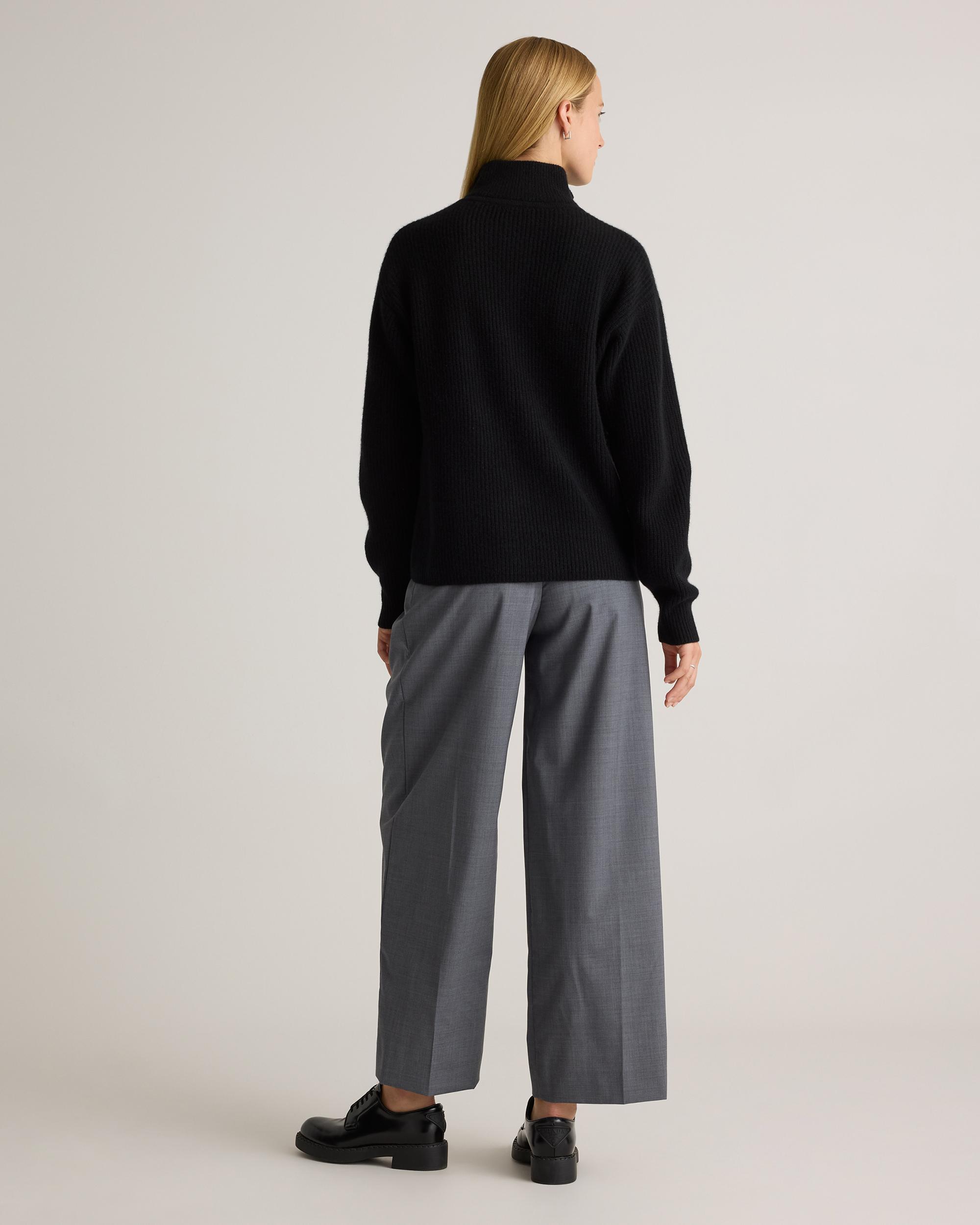 Quince | Women's Mongolian Cashmere Fisherman Quarter Zip Sweater Size XL Product Image