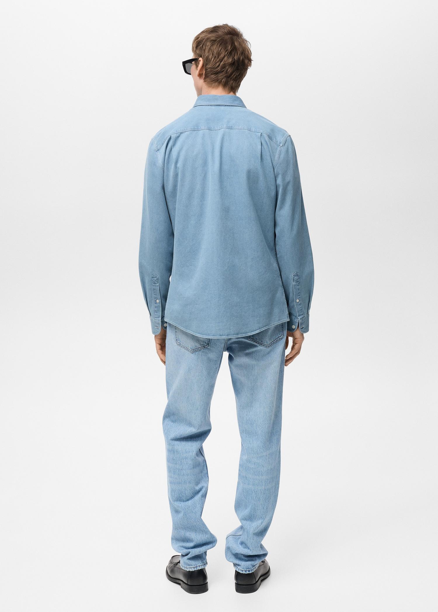 100% cotton denim shirt - Men | MANGO USA Product Image