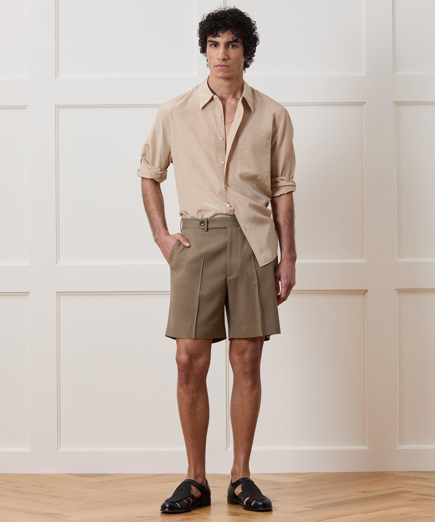 Relaxed Silk-Cotton Point Collar Shirt Product Image