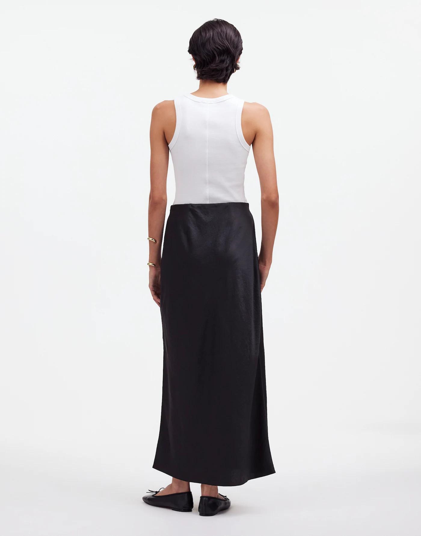 Satin Maxi Slip Skirt Product Image