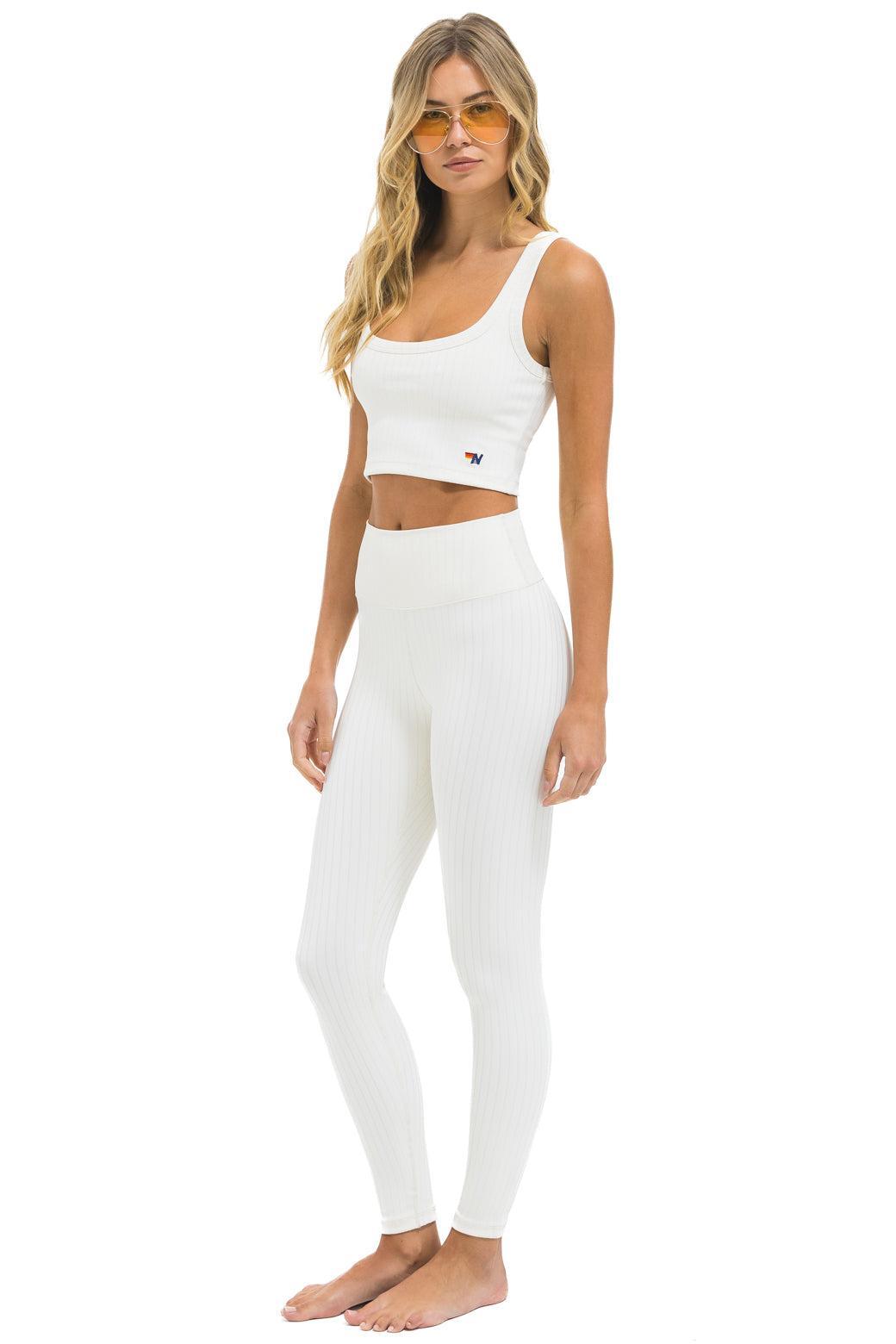 WIDE RIB FULL LENGTH HI-RISE LEGGINGS - VINTAGE WHITE Female Product Image