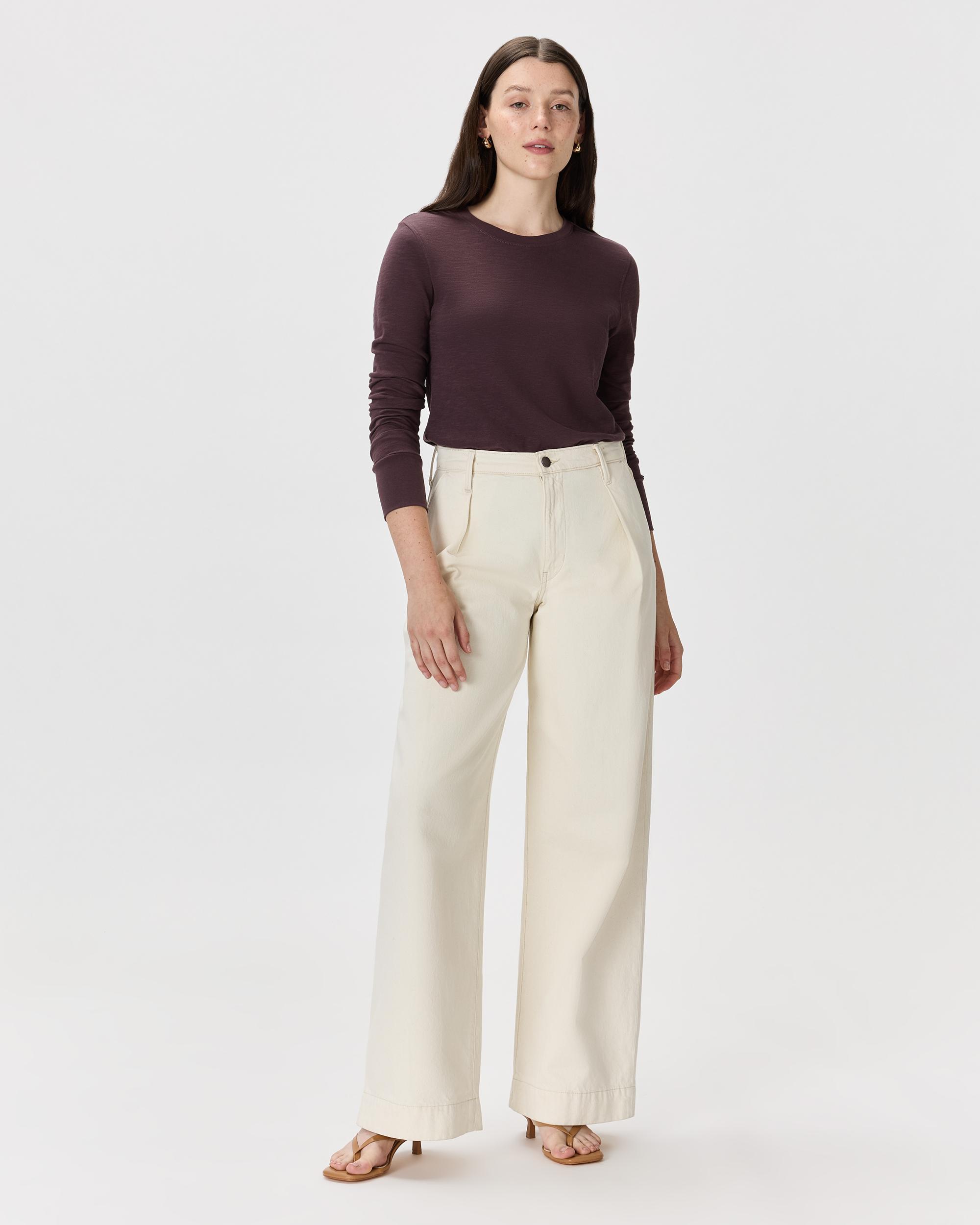 Quince | Women's Slub Long Sleeve T-Shirt Organic Cotton Product Image