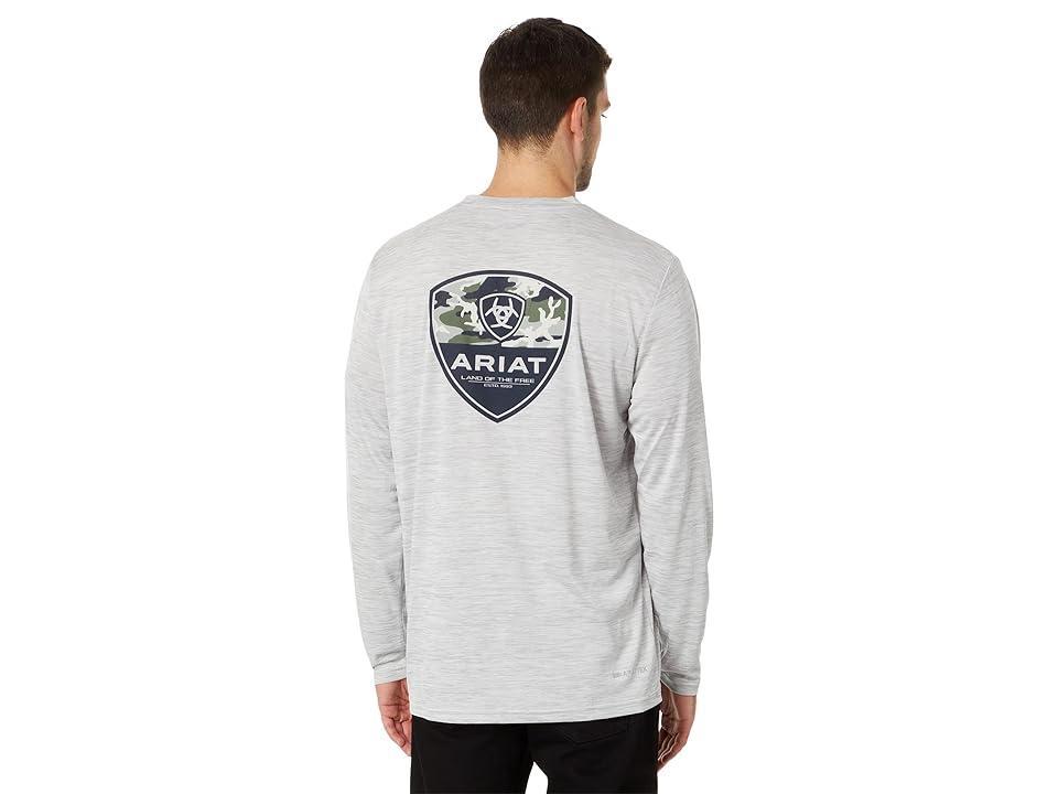 Ariat Charger Camo Corps Long Sleeve T-Shirt (Light Grey Heather) Men's Clothing Product Image