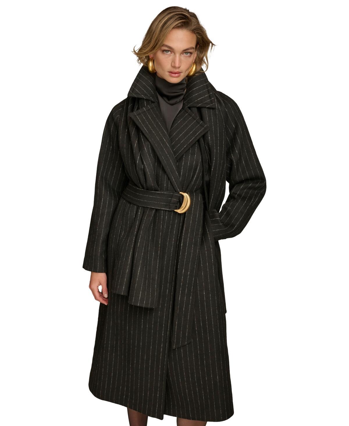 Donna Karan New York Womens Belted Scarf-Wrap Coat Product Image