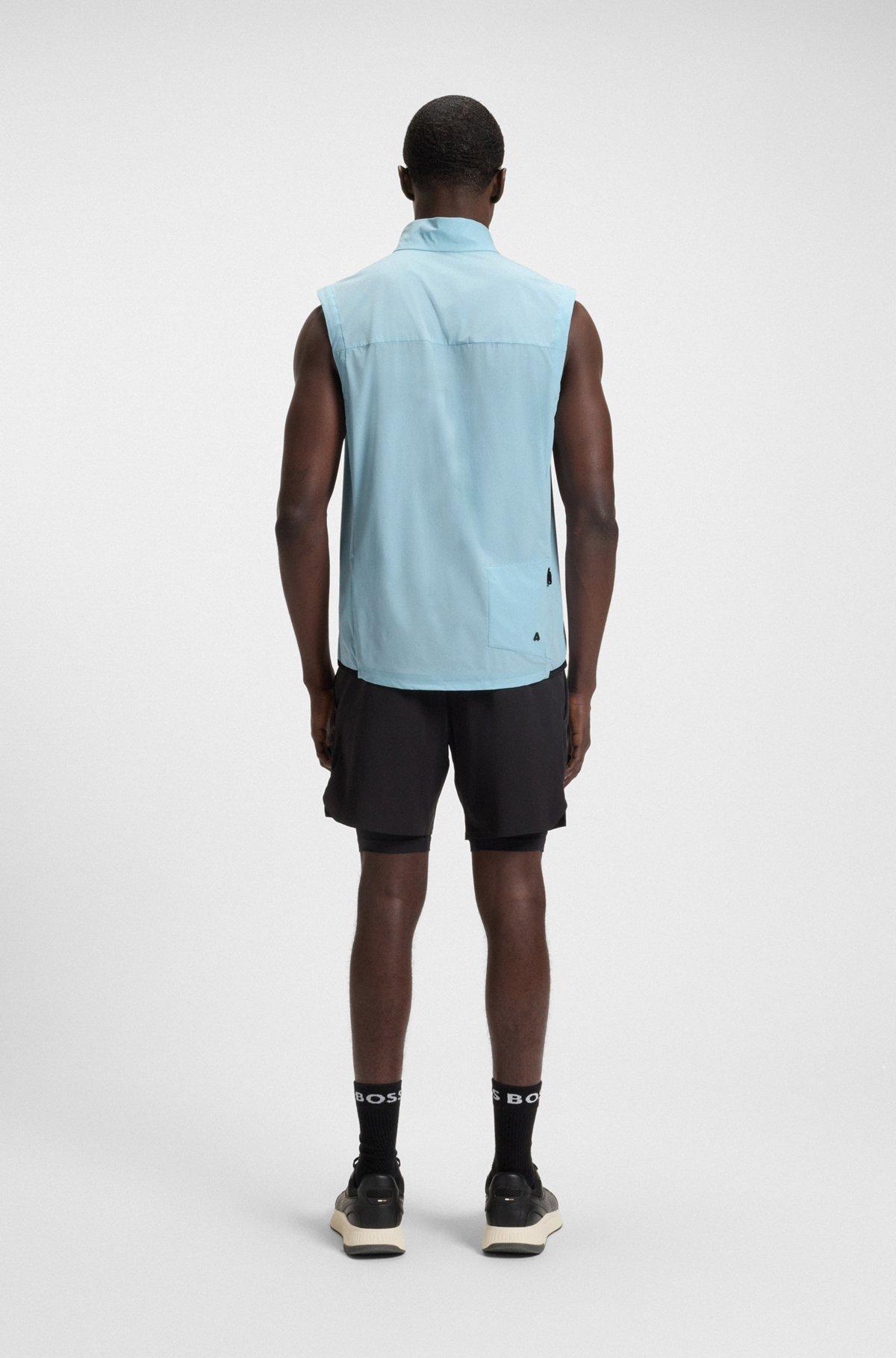 BOSS - Active water-repellent vest with quick-dry performance - Light Blue Product Image