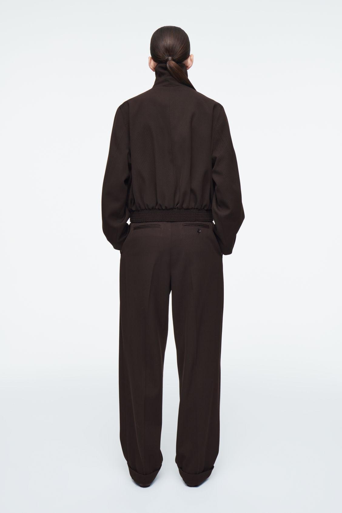 OVERSIZED FUNNEL-NECK WOOL-BLEND JACKET Product Image