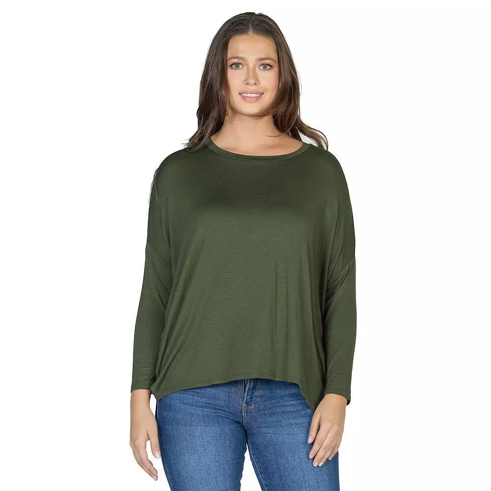 Women's 24Seven Comfort Apparel Oversized Long Sleeve Dolman Top, Size: Medium, Green Product Image
