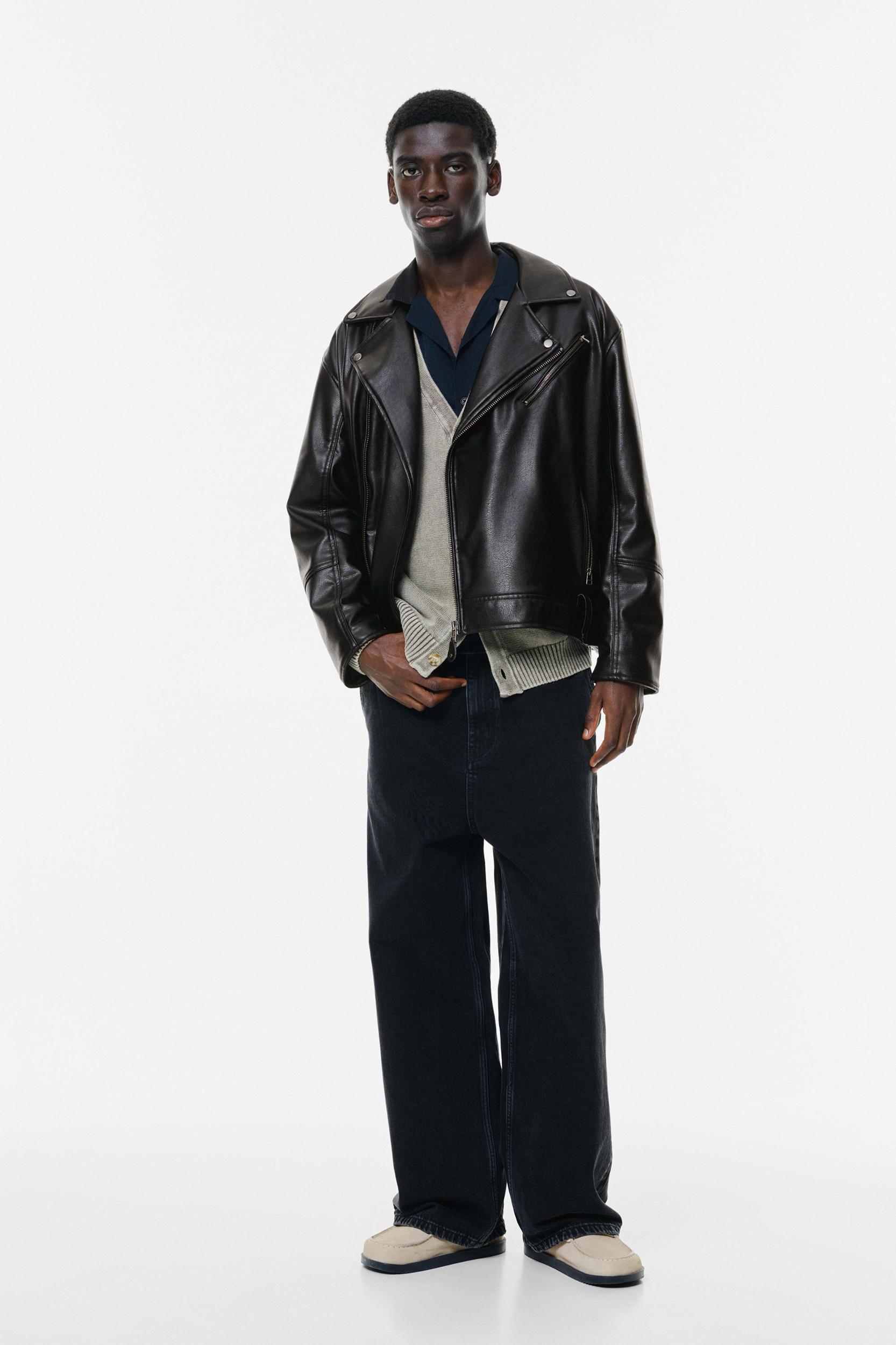 Faux leather biker jacket Product Image