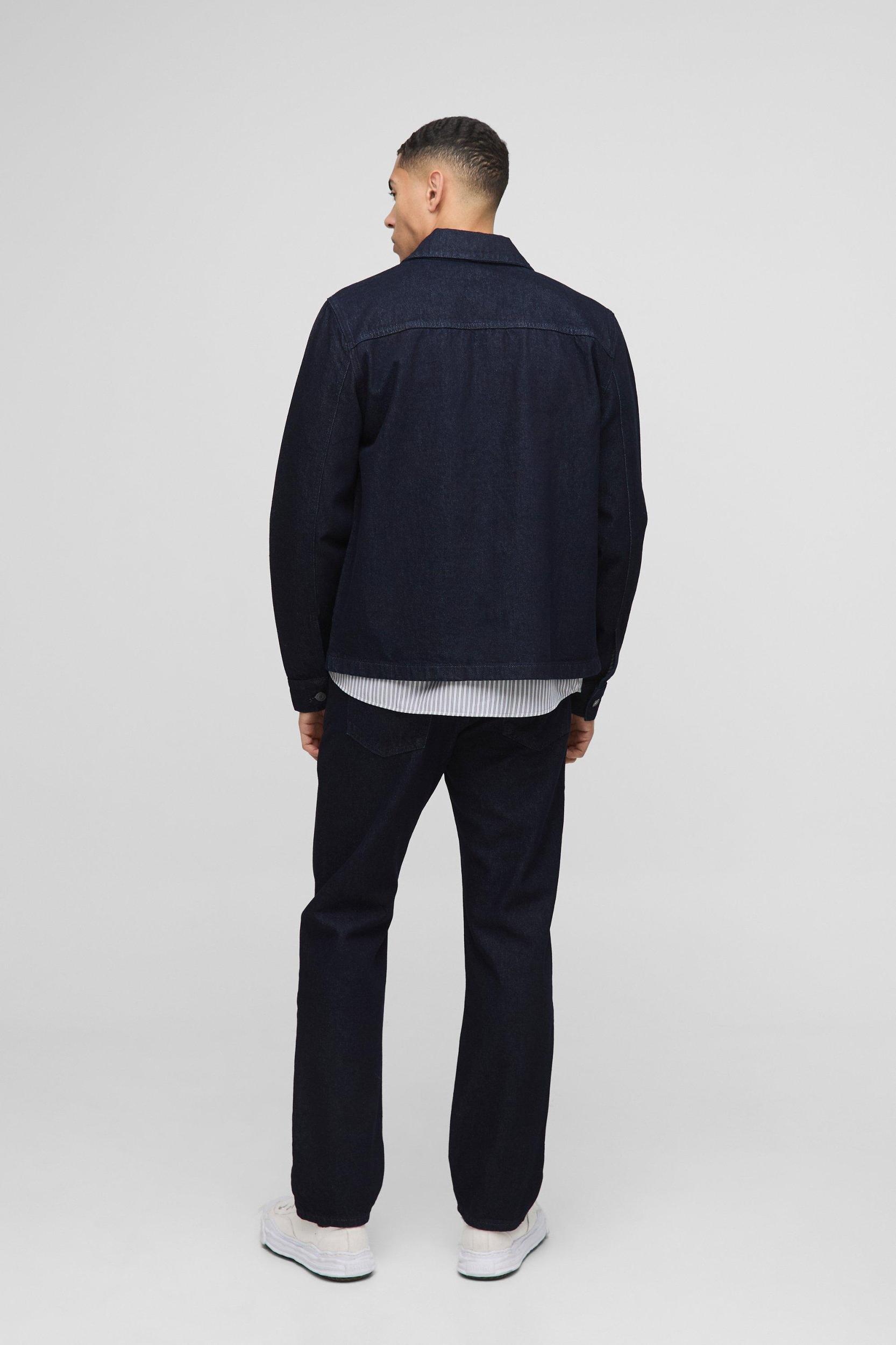 Straight Fit Smart Indigo Denim Jeans | boohooMAN USA Product Image