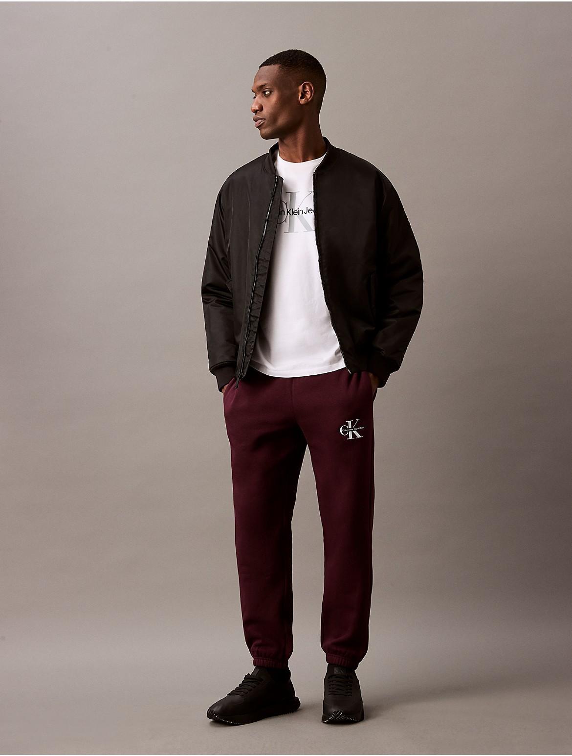 Calvin Klein Mens Archive Logo Fleece Jogger - Red - XS Product Image