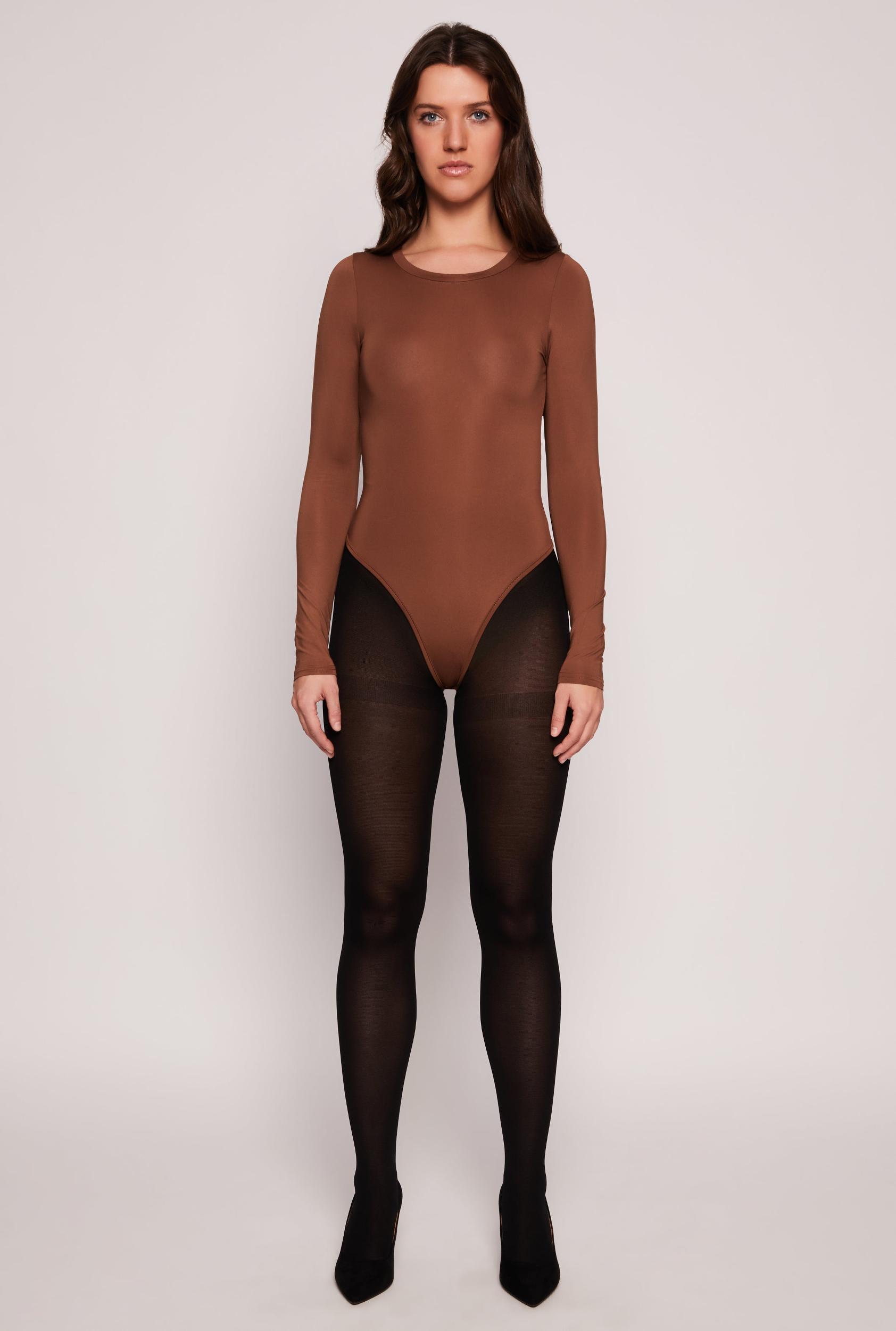Womens Daisy Long Sleeve Crew Neck Bodysuit Product Image