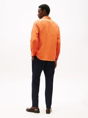 Regular Fit Piece-Dyed Linen Shirt Product Image
