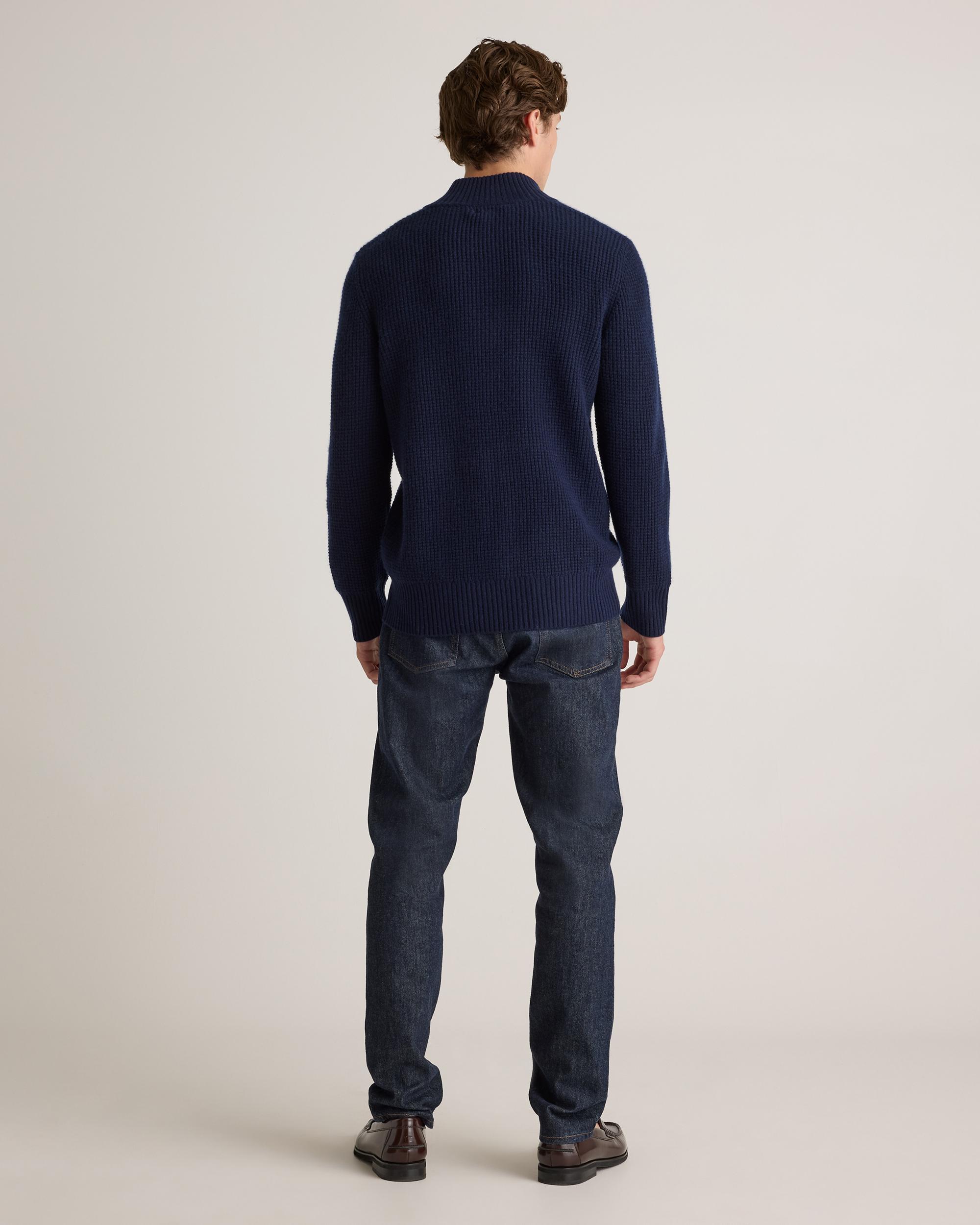 Quince | Men's Mongolian Cashmere Waffle Quarter Button Sweater Product Image